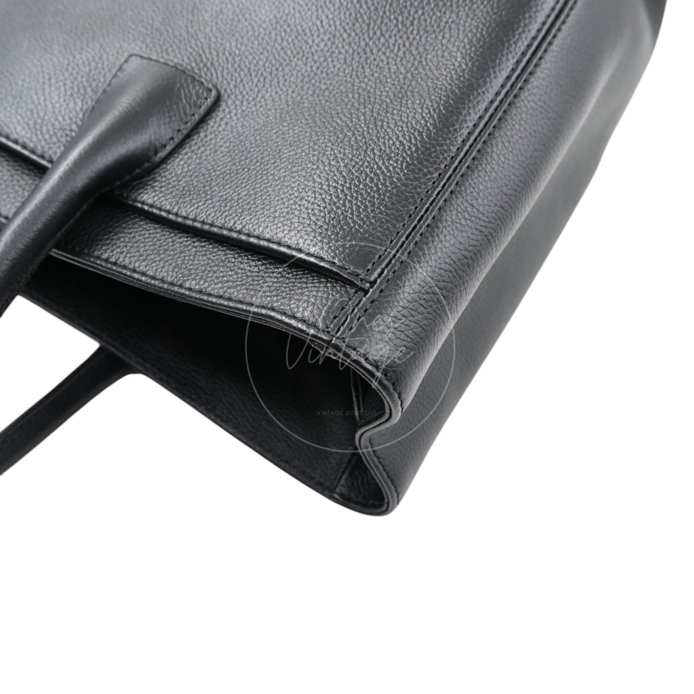 [Pre-owned] Chanel Cerf Small Black Calfskin Tote Bag Silver-tone Hardware Series 14