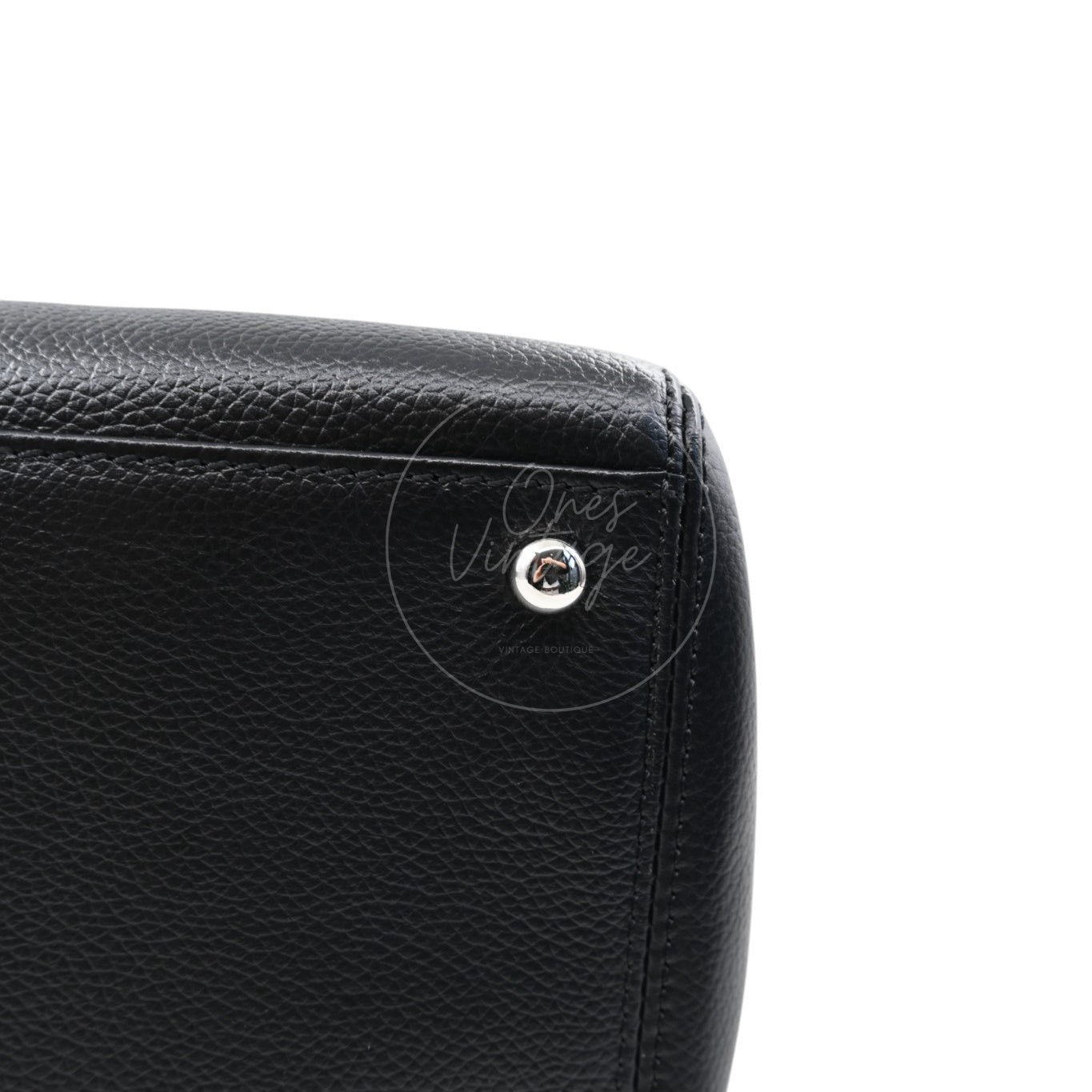 [Pre-owned] Chanel Cerf Small Black Calfskin Tote Bag Silver-tone Hardware Series 14