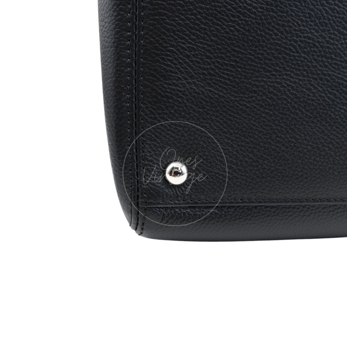 [Pre-owned] Chanel Cerf Small Black Calfskin Tote Bag Silver-tone Hardware Series 14