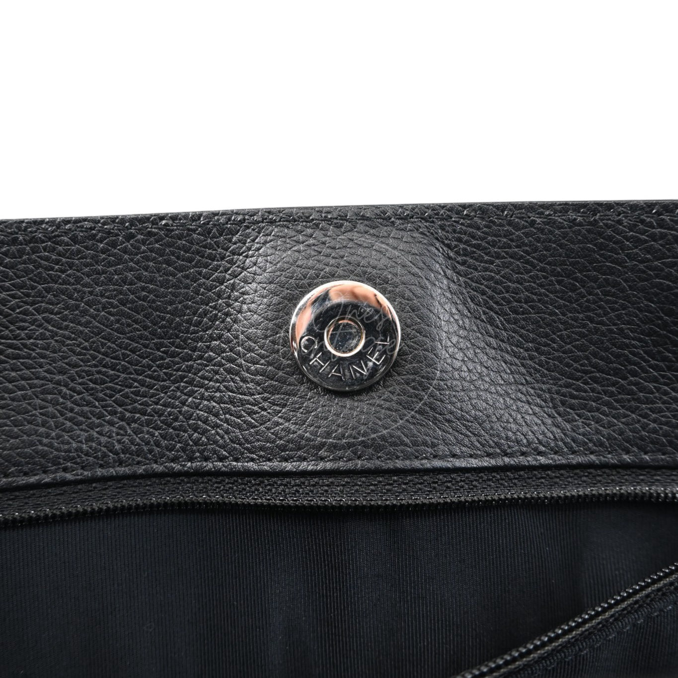 [Pre-owned] Chanel Cerf Small Black Calfskin Tote Bag Silver-tone Hardware Series 14