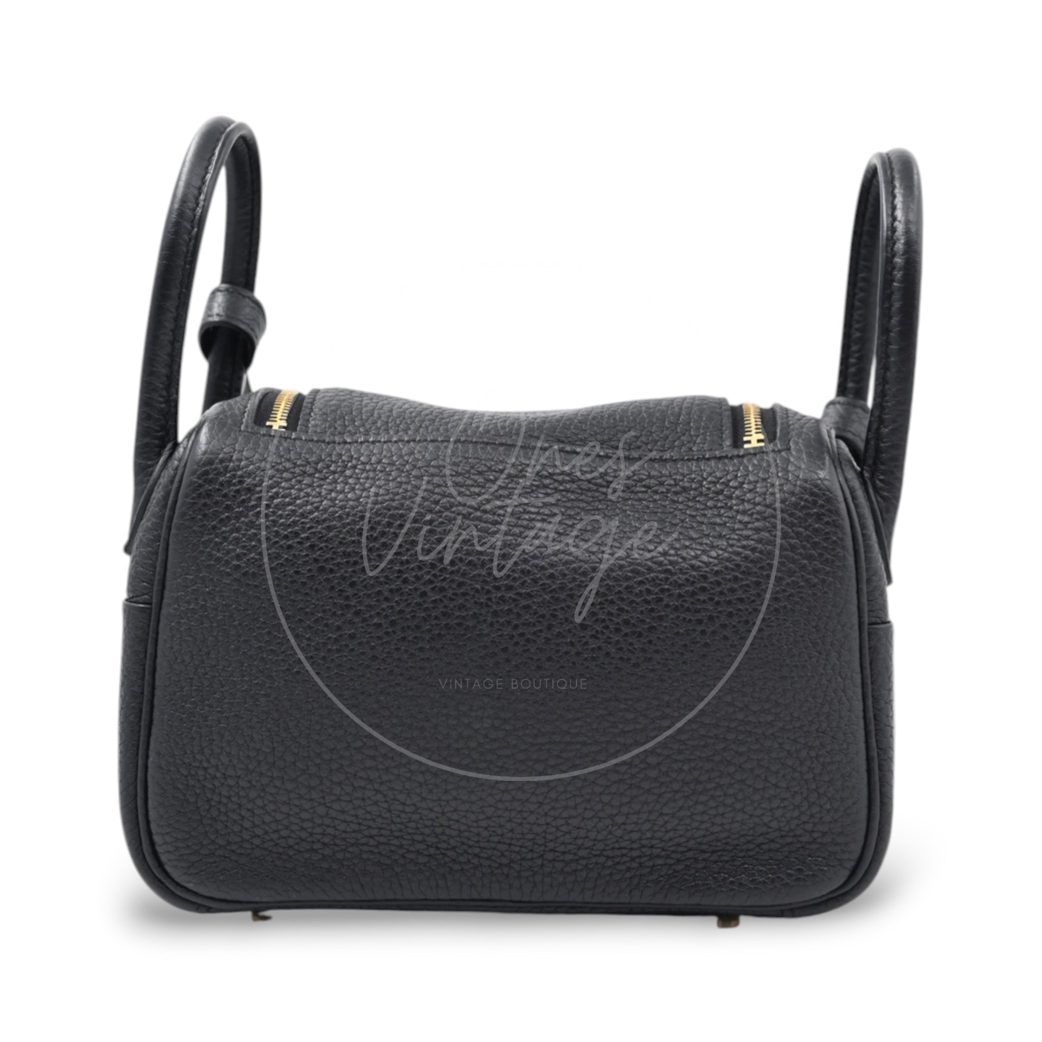 [Pre-owned] Hermes Mini Lindy Black Evercolor GHW Stamp Y