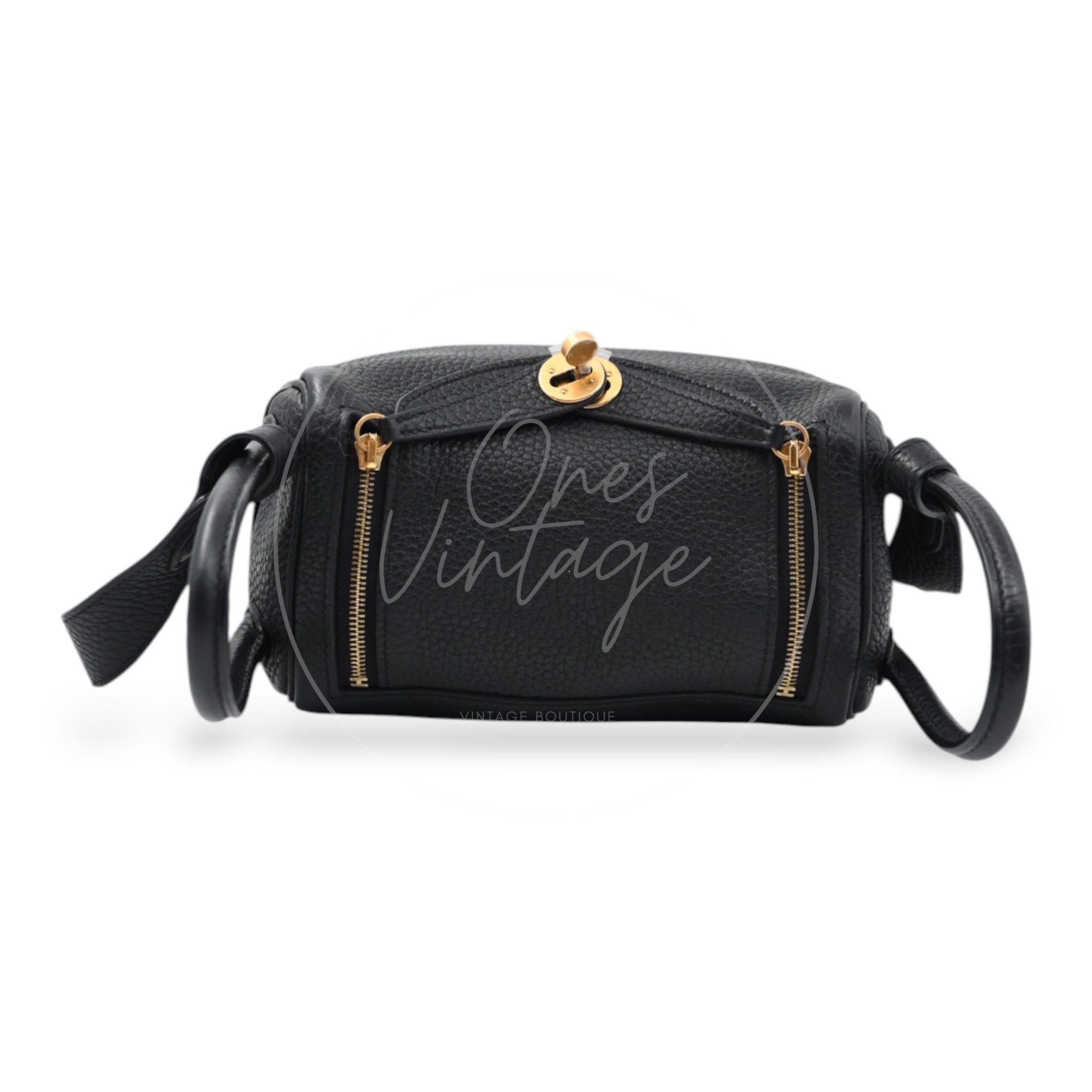 [Pre-owned] Hermes Mini Lindy Black Evercolor GHW Stamp Y