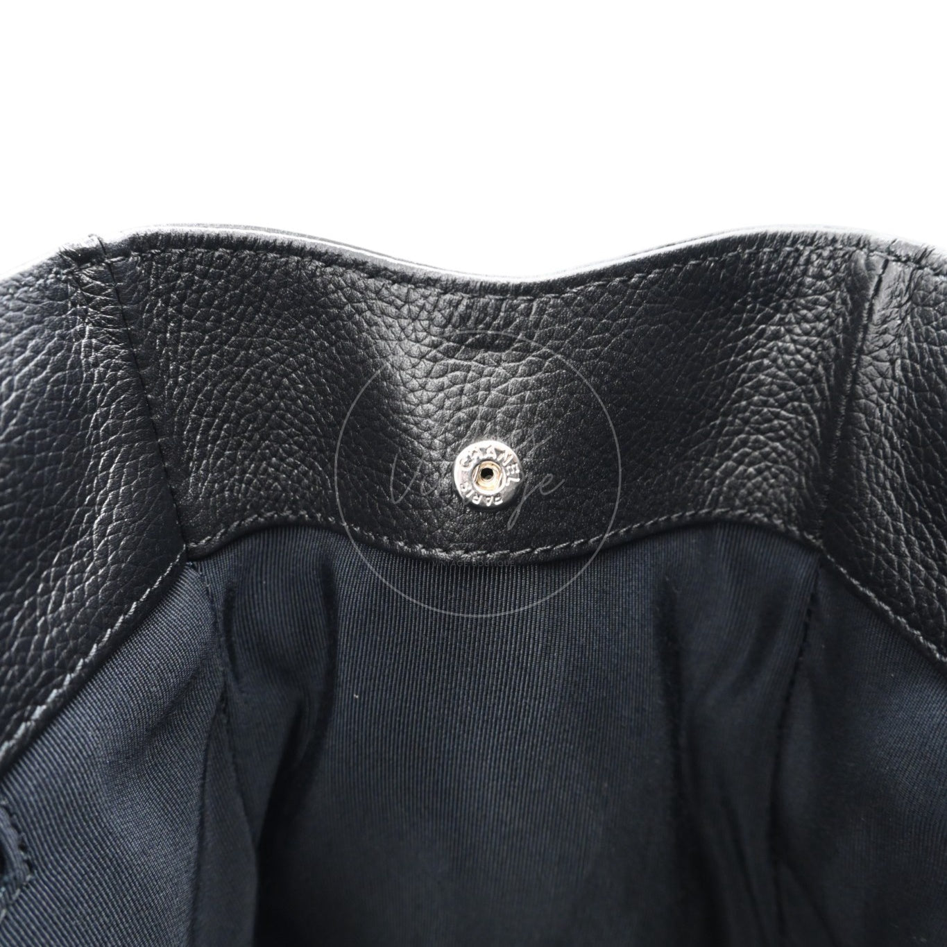 [Pre-owned] Chanel Cerf Small Black Calfskin Tote Bag Silver-tone Hardware Series 14