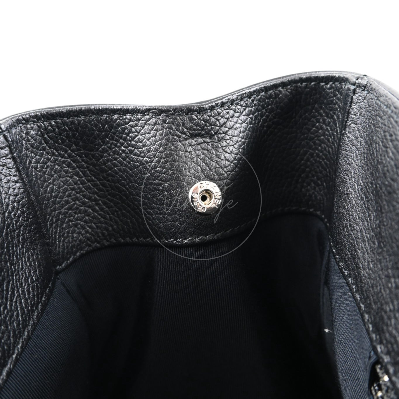 [Pre-owned] Chanel Cerf Small Black Calfskin Tote Bag Silver-tone Hardware Series 14