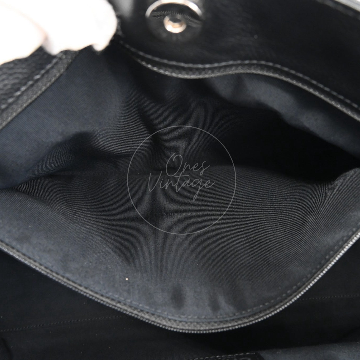 [Pre-owned] Chanel Cerf Small Black Calfskin Tote Bag Silver-tone Hardware Series 14