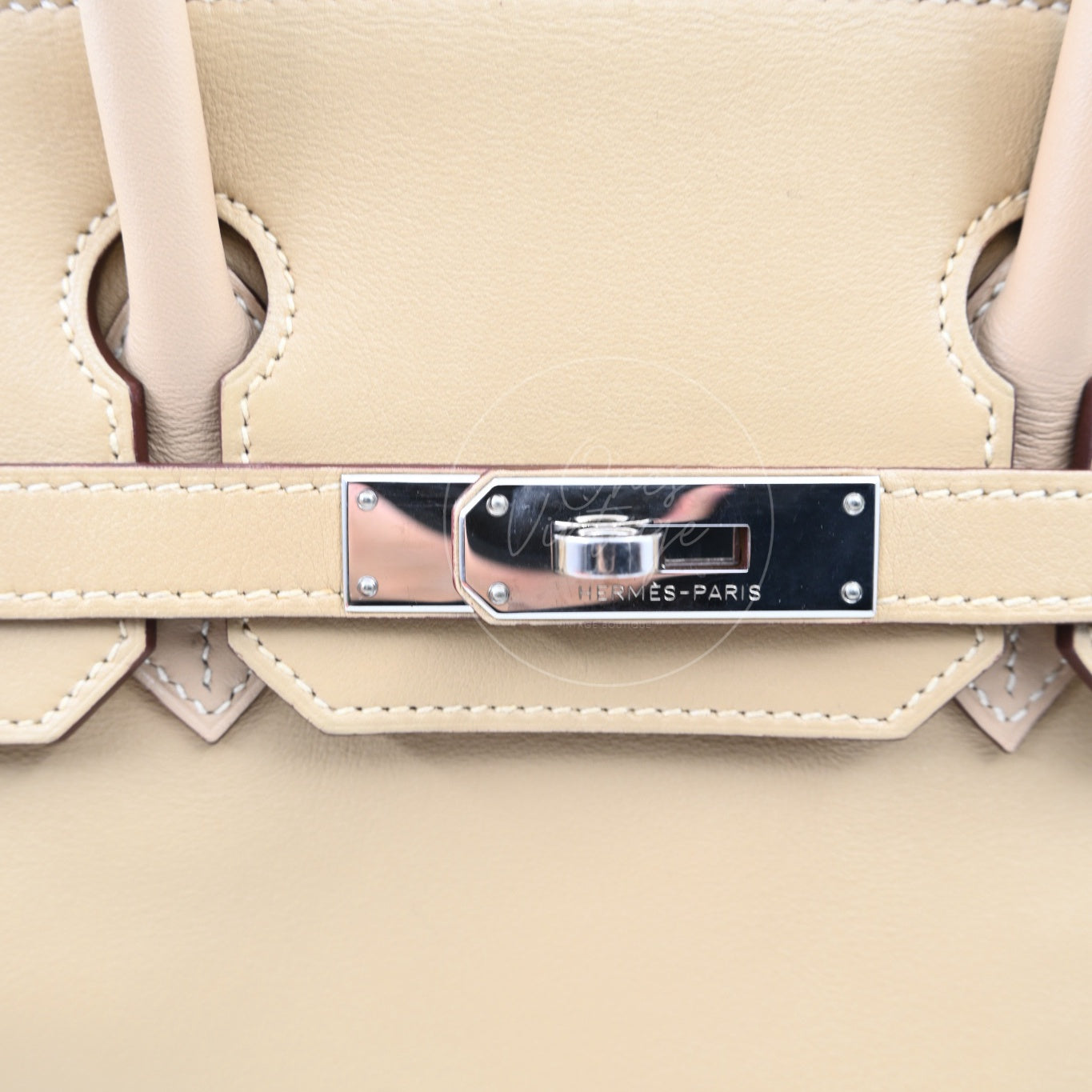 [Pre-Owned] Hermes Birkin 25 PHW 1F Argile Square M