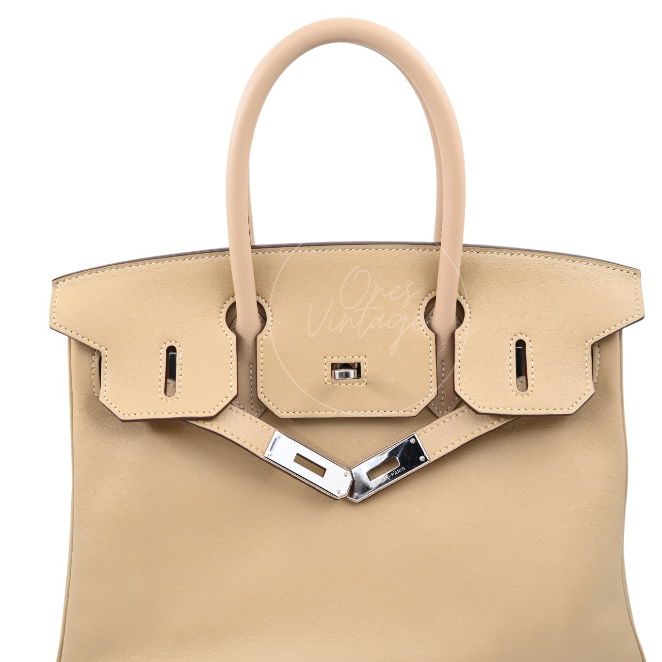 [Pre-Owned] Hermes Birkin 25 PHW 1F Argile Square M