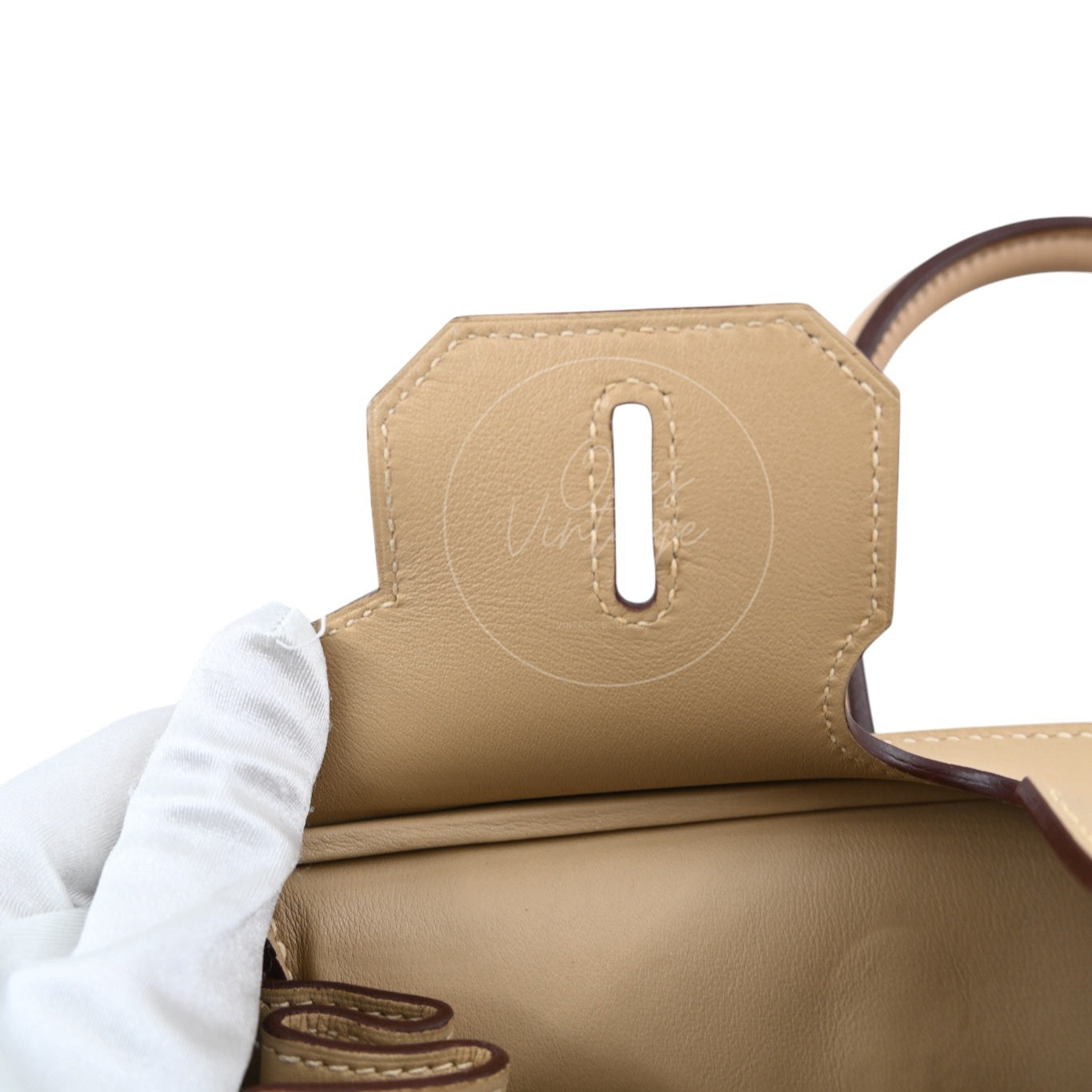 [Pre-Owned] Hermes Birkin 25 PHW 1F Argile Square M