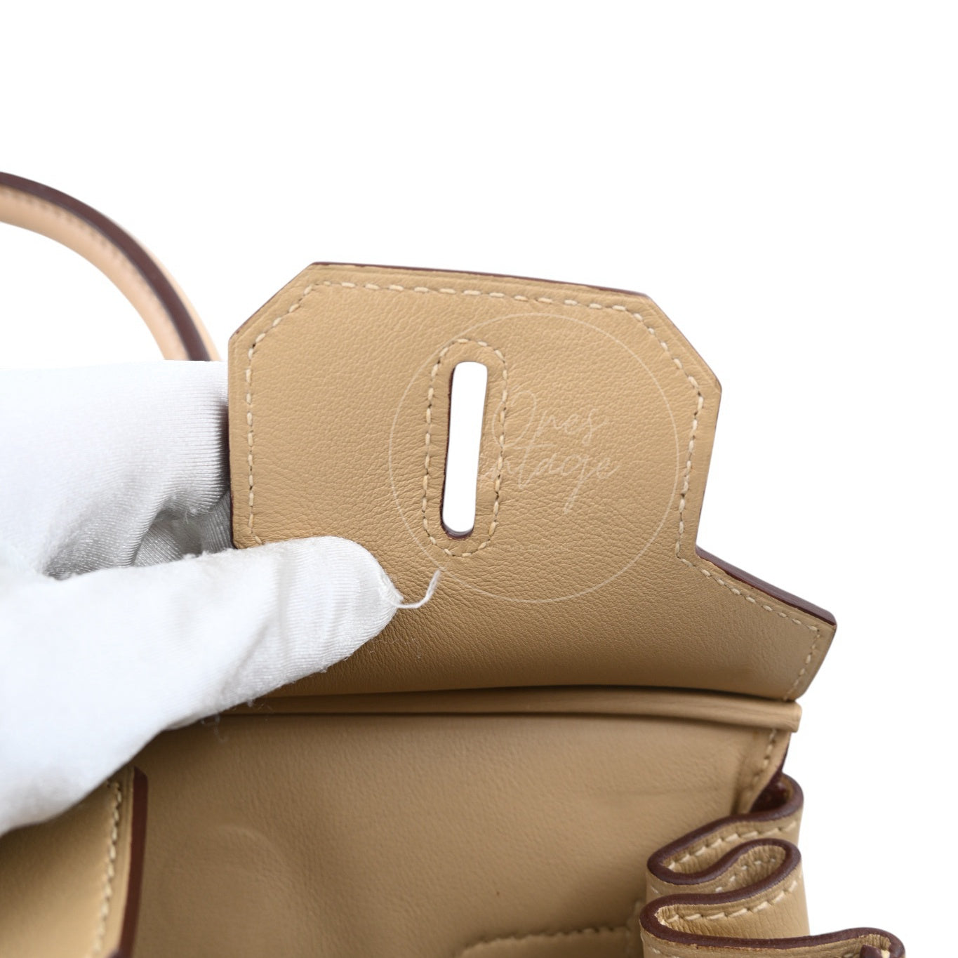 [Pre-Owned] Hermes Birkin 25 PHW 1F Argile Square M