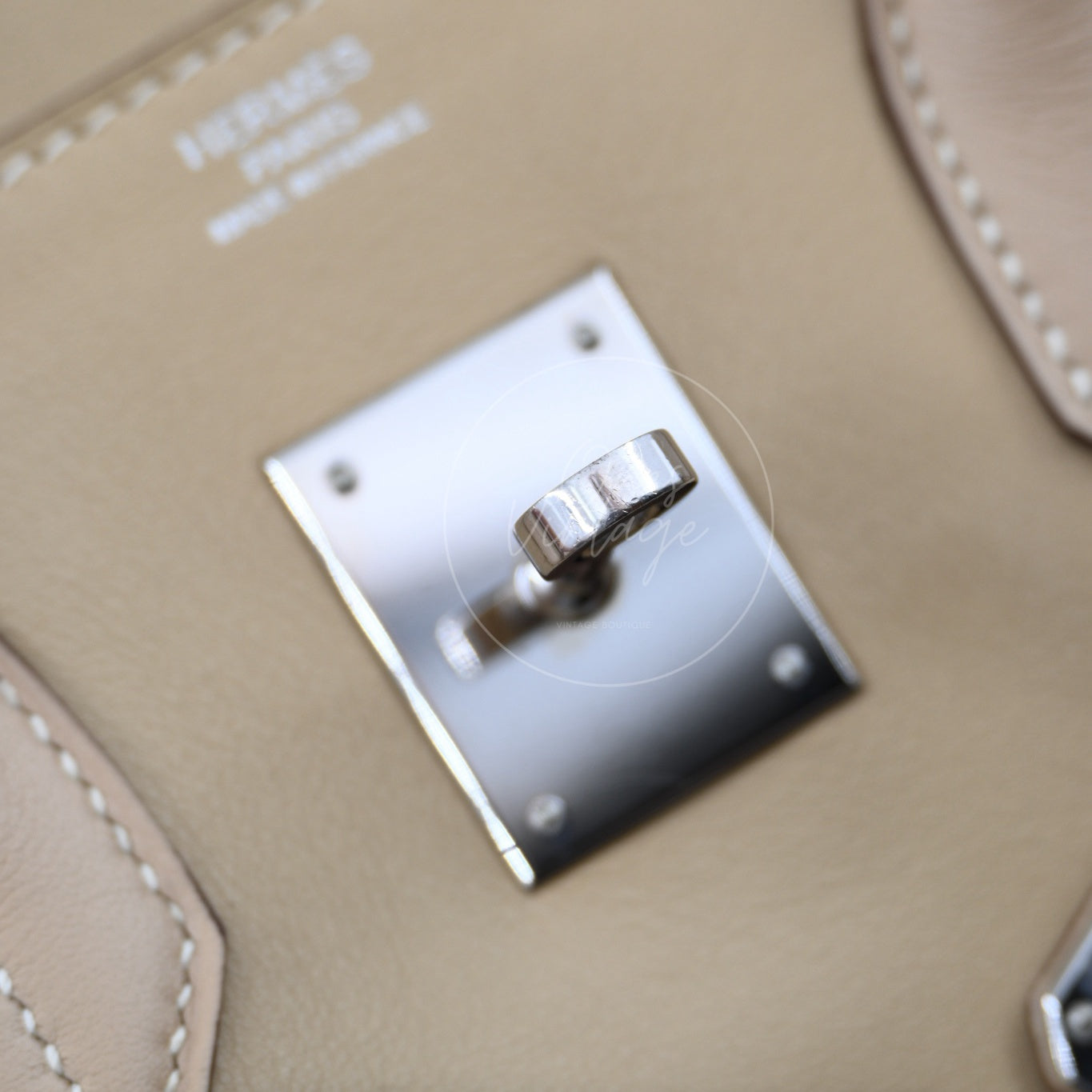 [Pre-Owned] Hermes Birkin 25 PHW 1F Argile Square M