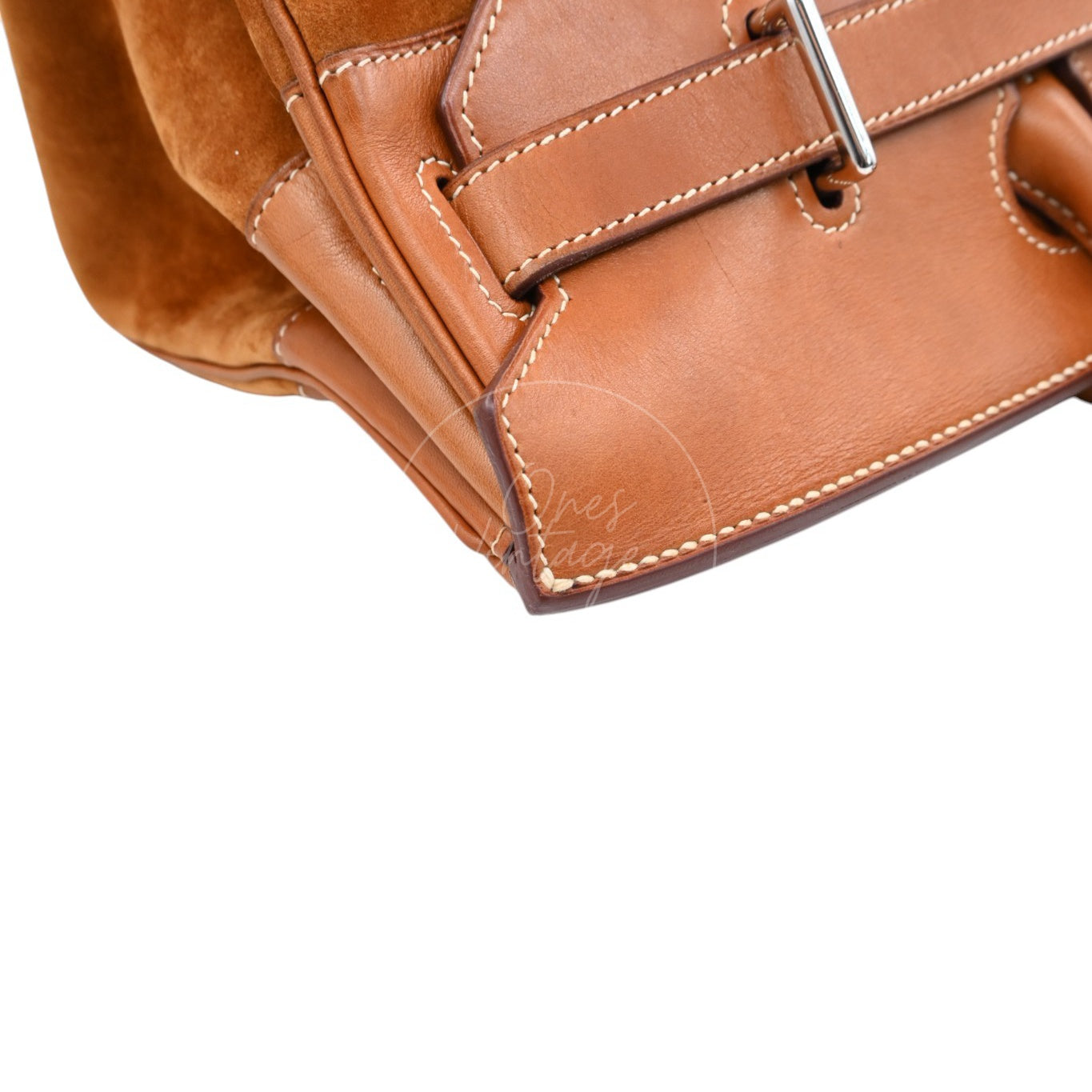Hermes Birkin Shoulder Suede GHW Brown Square J
