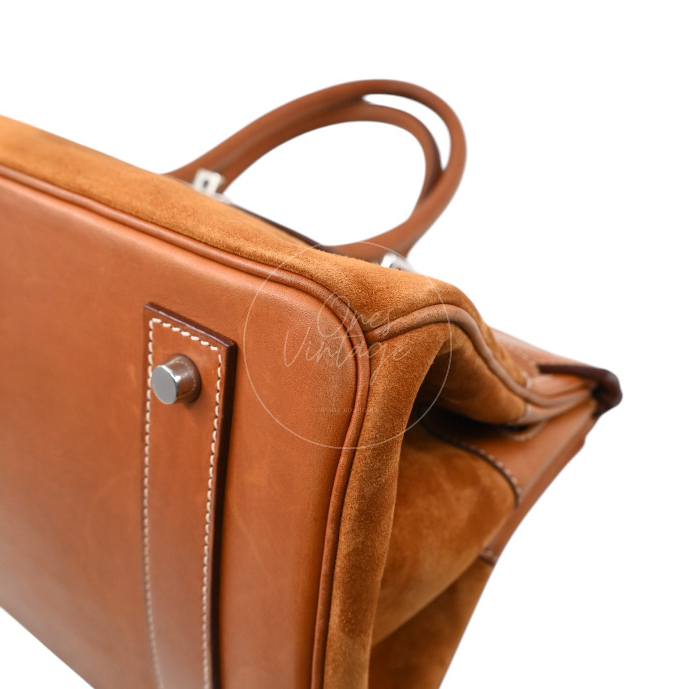 Hermes Birkin Shoulder Suede GHW Brown Square J