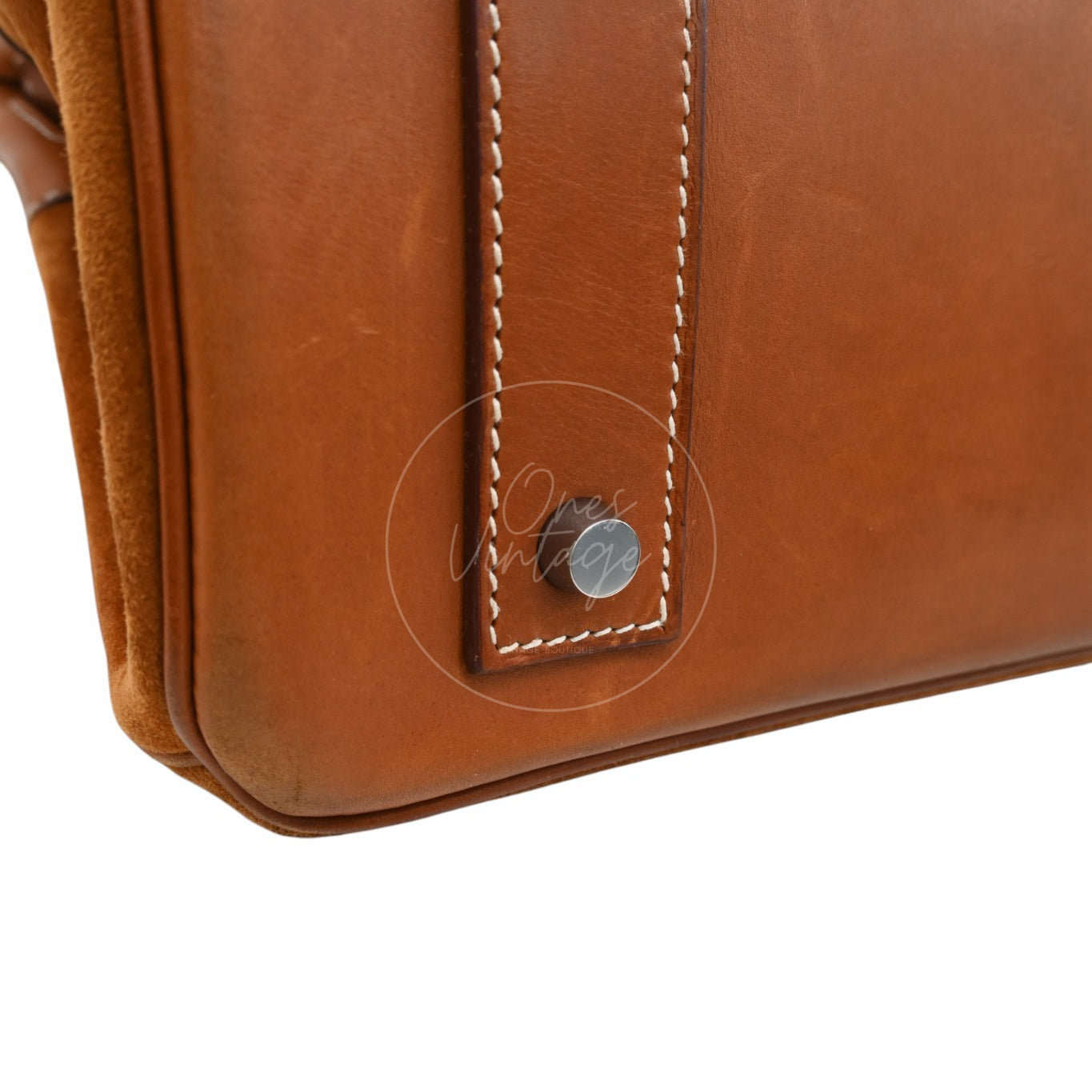 Hermes Birkin Shoulder Suede GHW Brown Square J