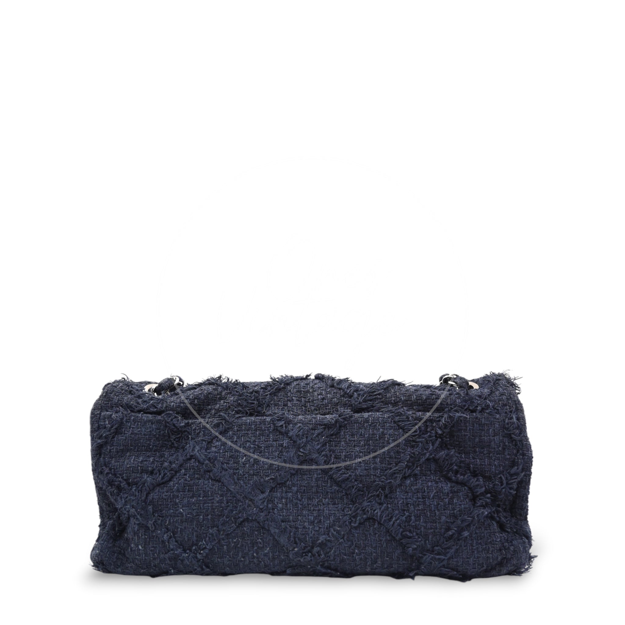 [Pre-owned] Chanel Black Tweed Fringe CC Flap Bag Series 13