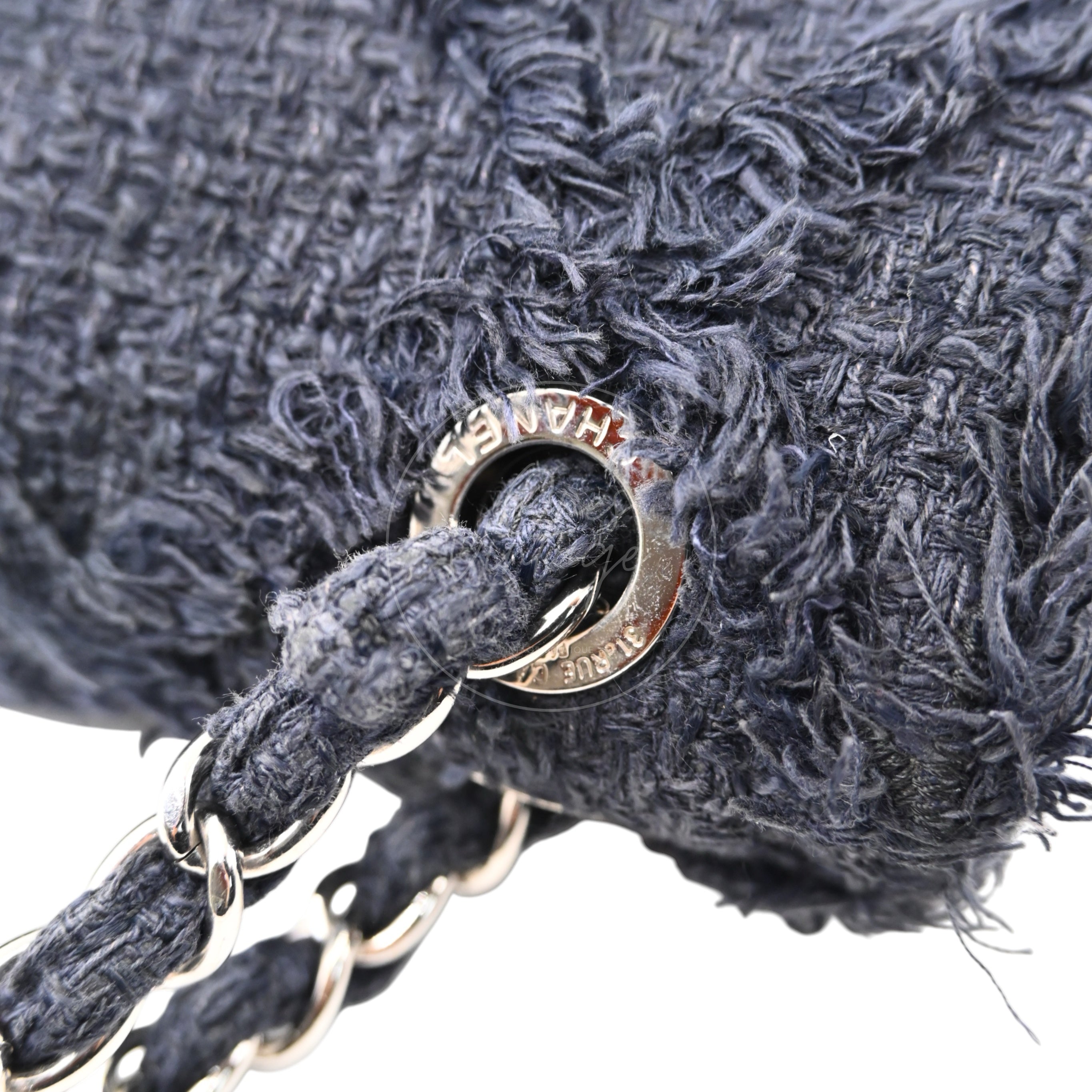 [Pre-owned] Chanel Black Tweed Fringe CC Flap Bag Series 13