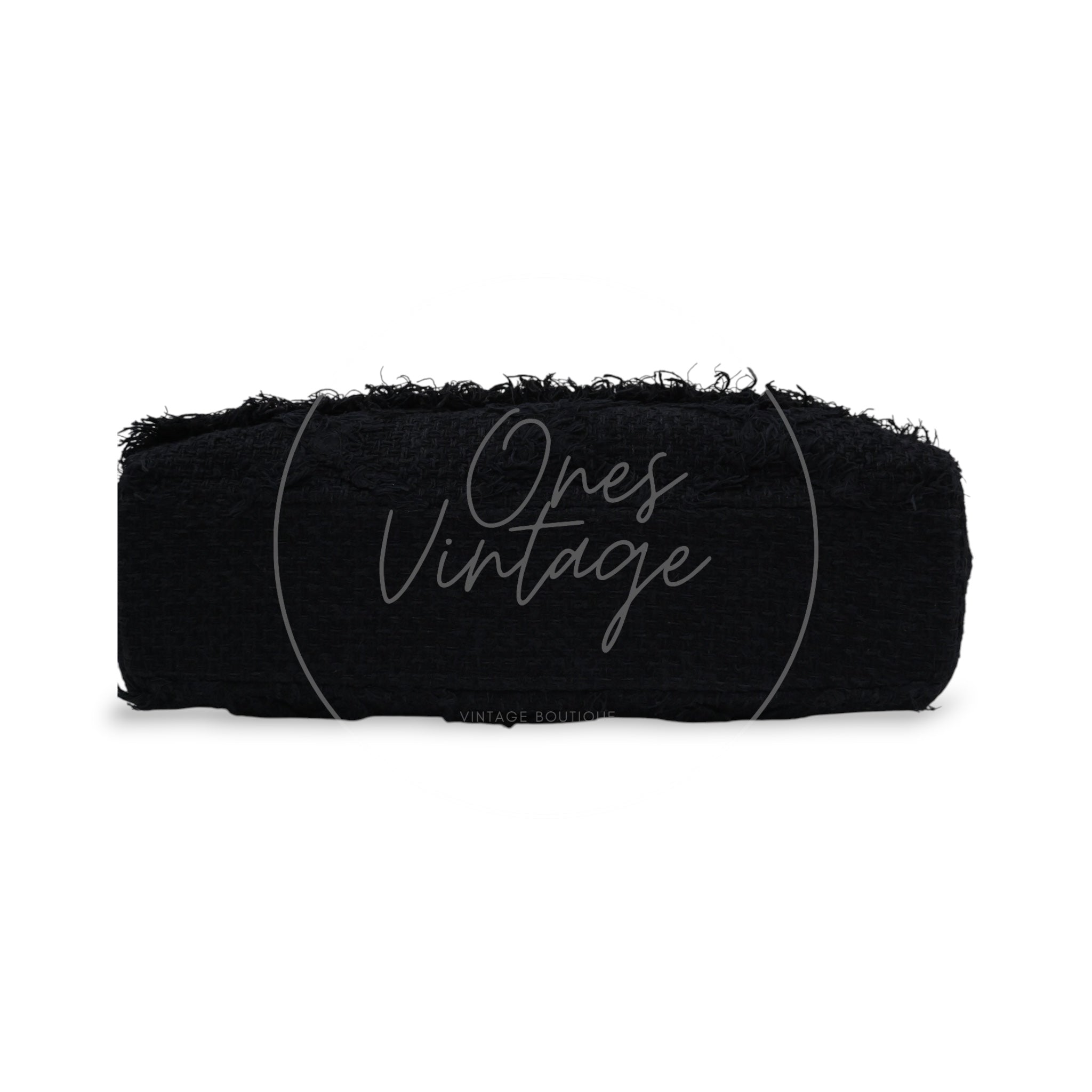 [Pre-owned] Chanel Black Tweed Fringe CC Flap Bag Series 13