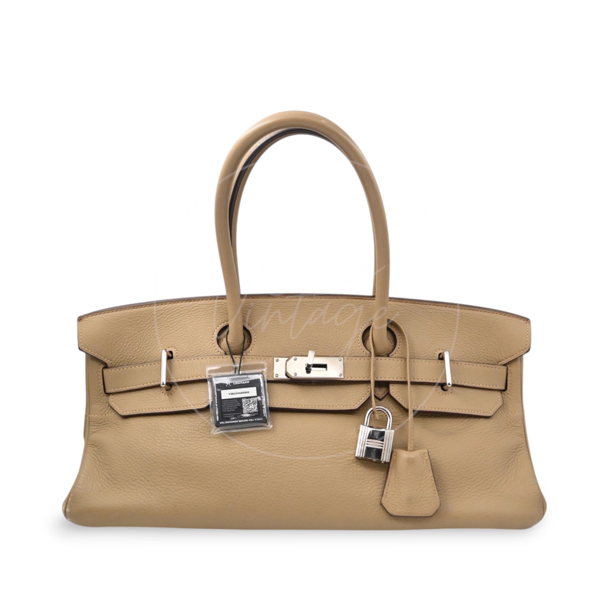 [Pre-owned] Hermes Birkin Shoulder Gris T Togo PHW Stamp Square L