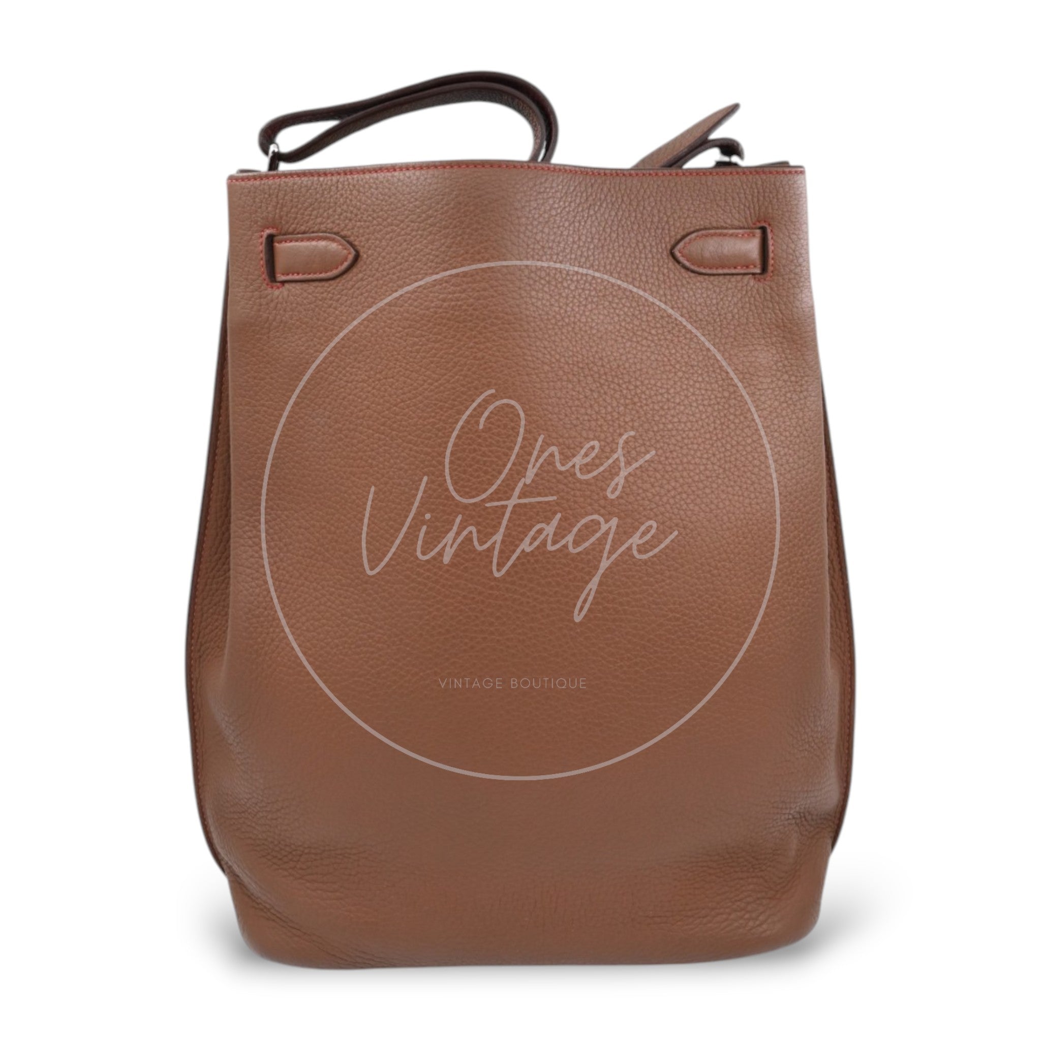 [Pre-owned] Hermes So Kelly 26 PHW Brown Stamp Square O