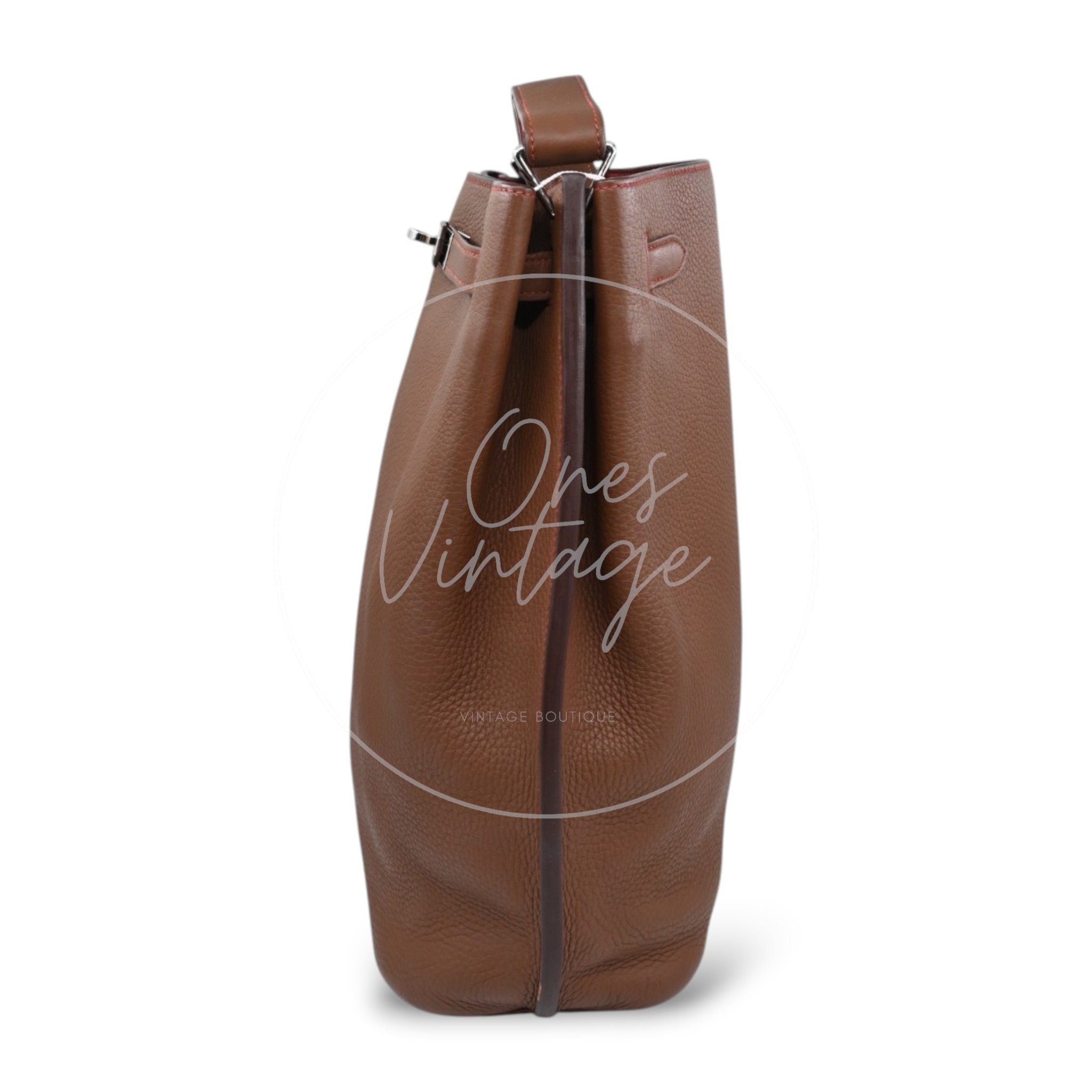 [Pre-owned] Hermes So Kelly 26 PHW Brown Stamp Square O