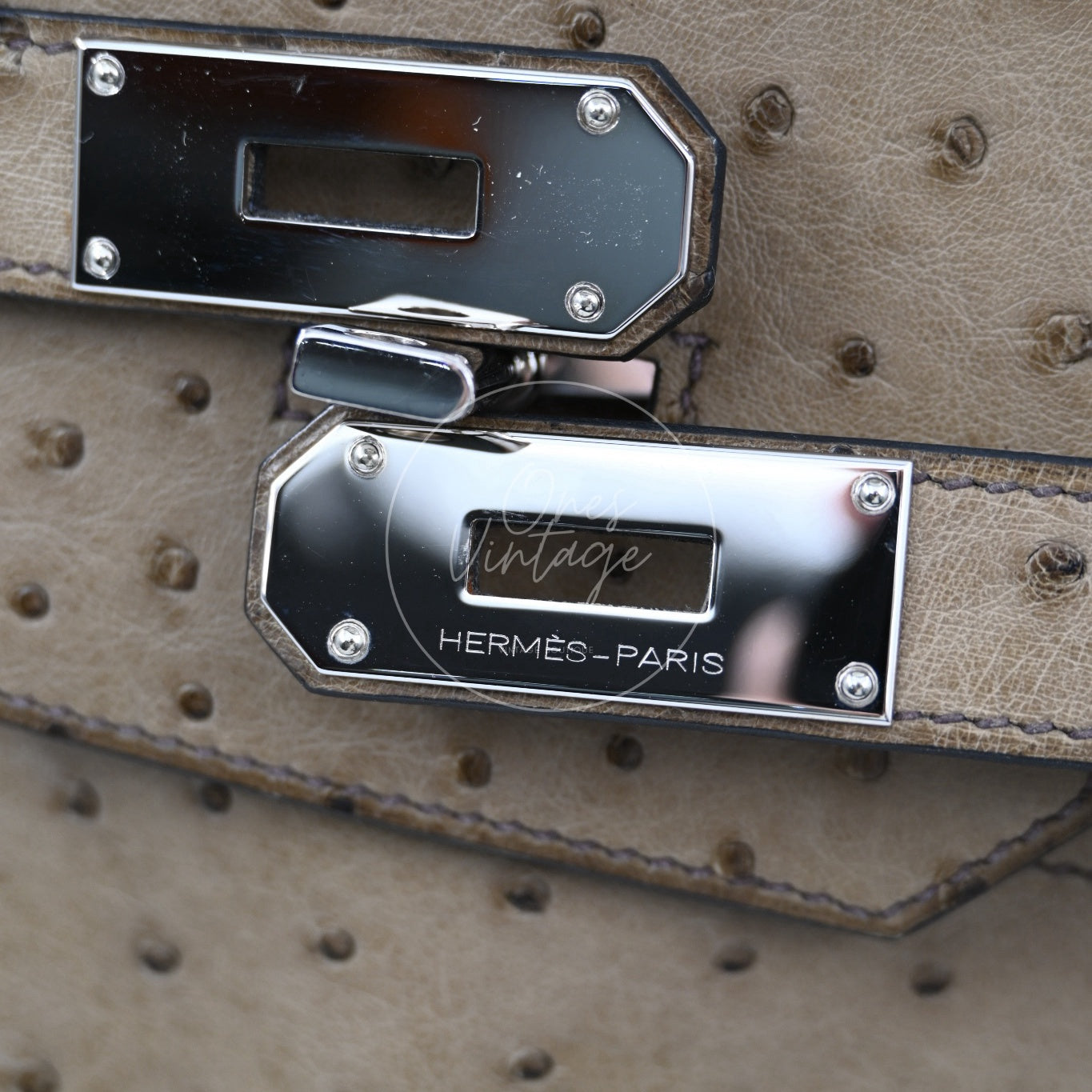 [Pre-owned] Hermes Birkin Shoulder Ostrich PHW Stamp Square K