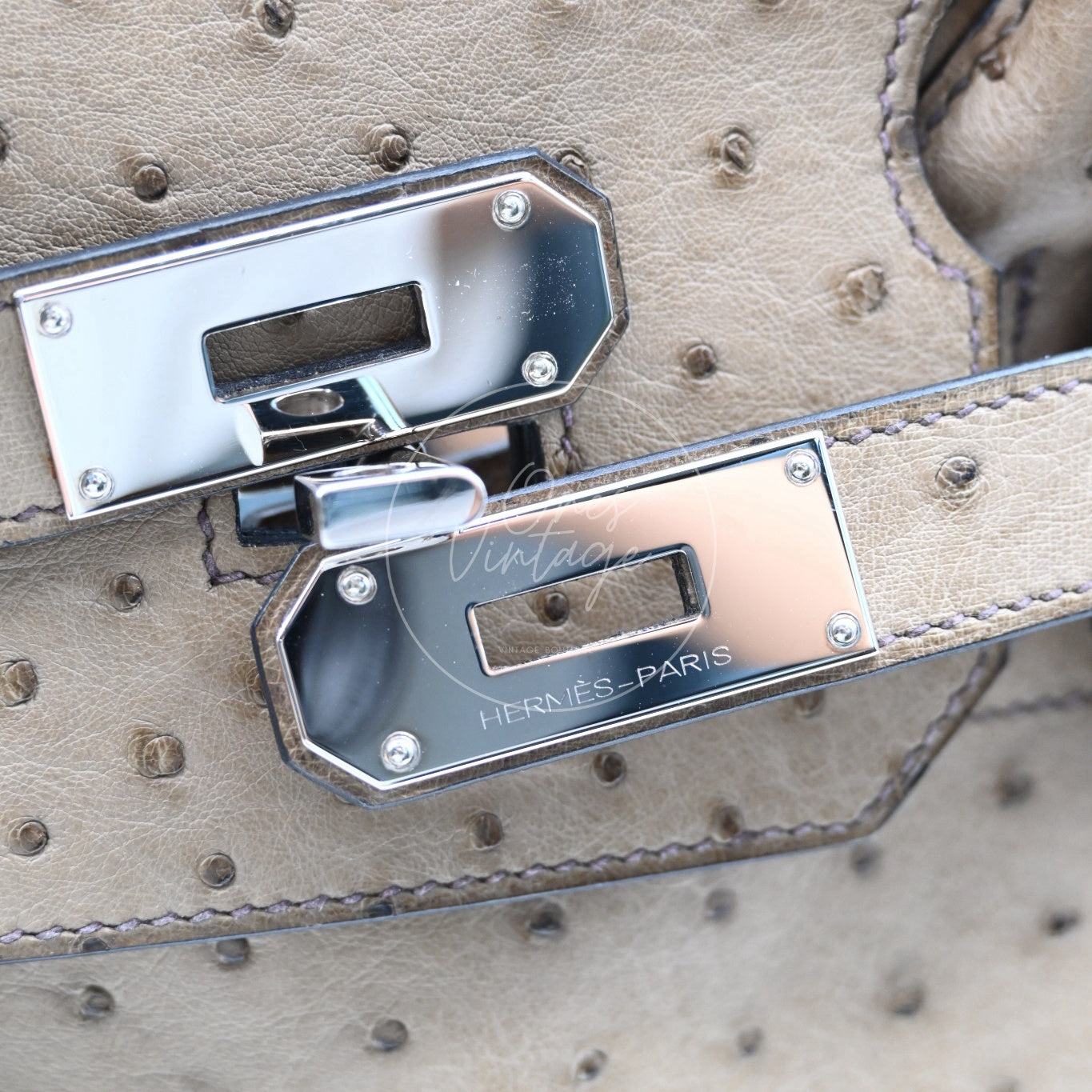 [Pre-owned] Hermes Birkin Shoulder Ostrich PHW Stamp Square K