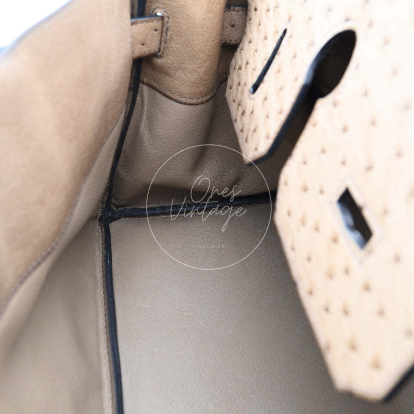 [Pre-owned] Hermes Birkin Shoulder Ostrich PHW Stamp Square K