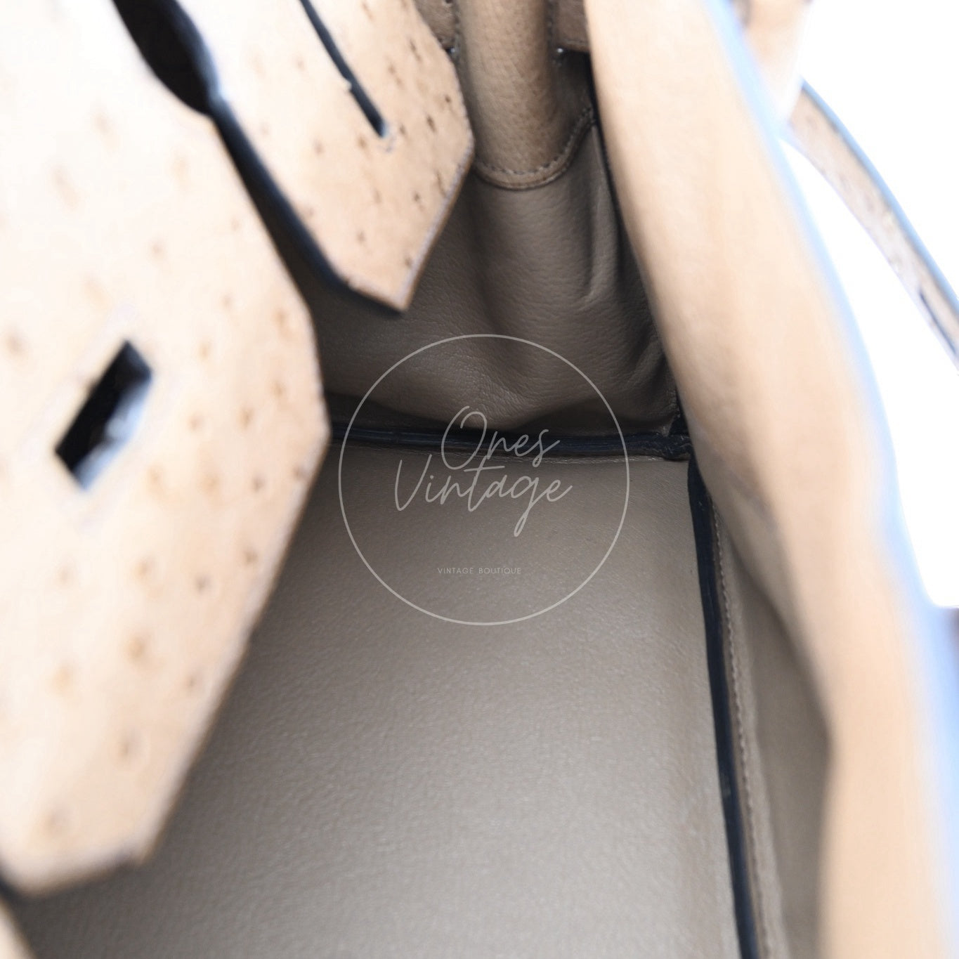 [Pre-owned] Hermes Birkin Shoulder Ostrich PHW Stamp Square K