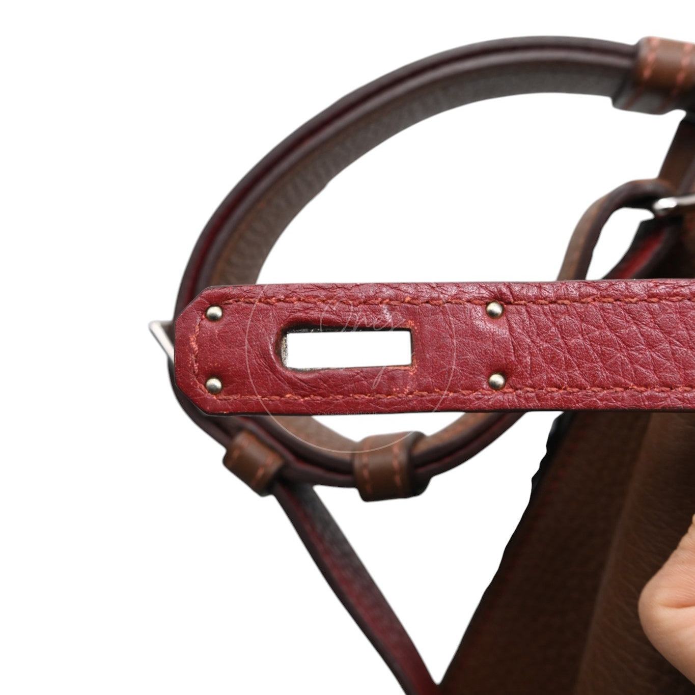 [Pre-owned] Hermes So Kelly 26 PHW Brown Stamp Square O