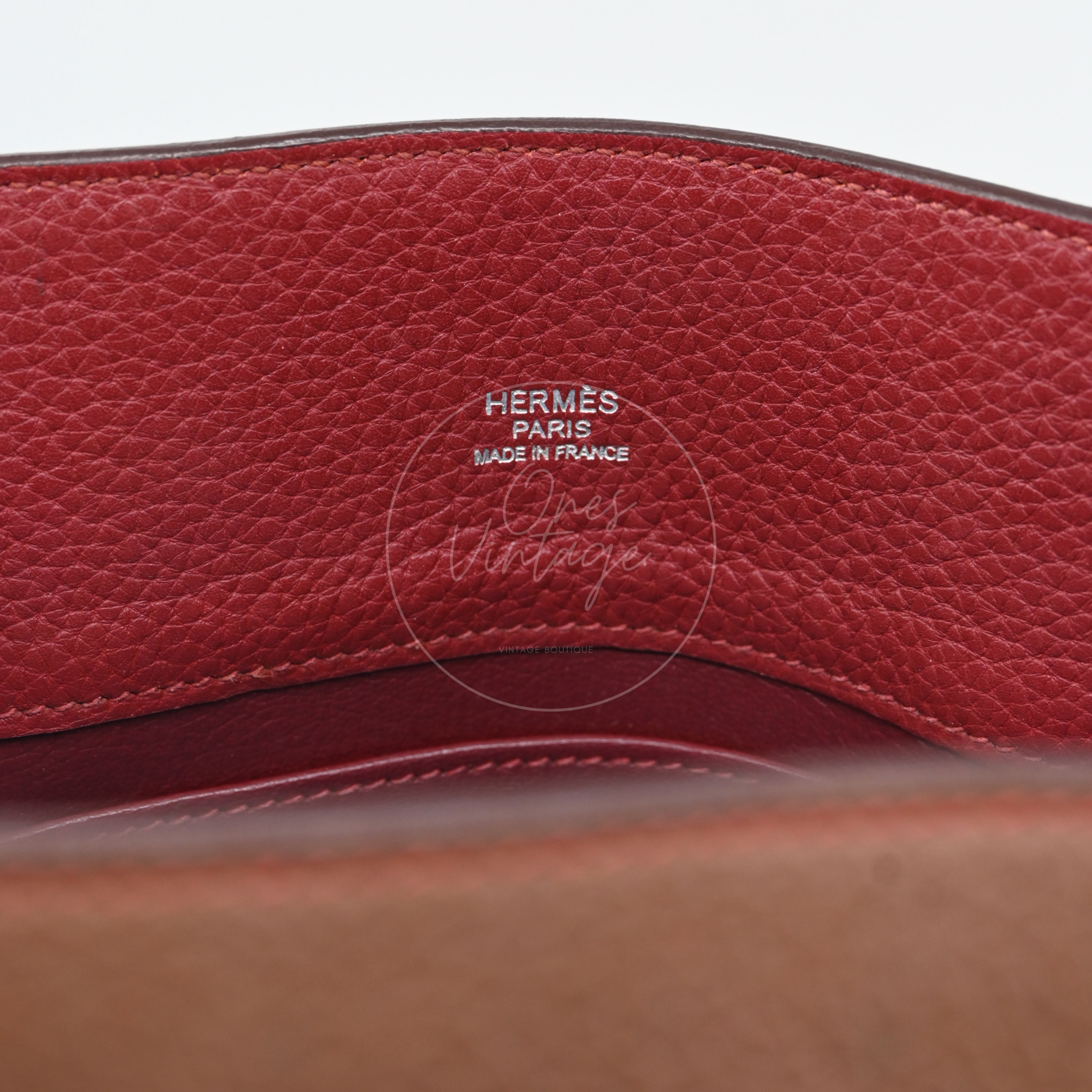 [Pre-owned] Hermes So Kelly 26 PHW Brown Stamp Square O