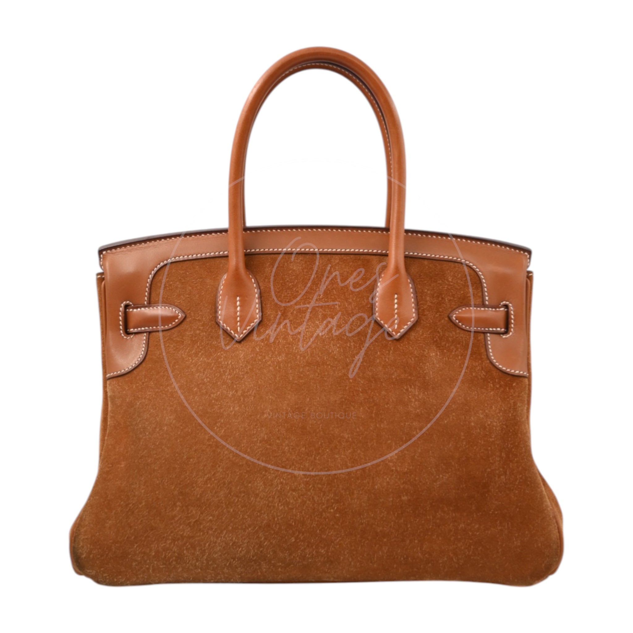[Pre-Owned] Hermes Birkin 30 Gold Brown Veau Doblis Grizzly Swift Stamp Square P