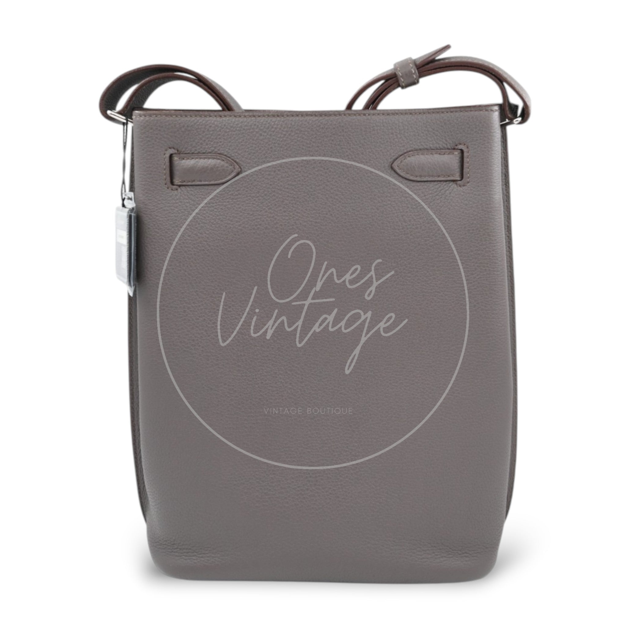 [Pre-owned] Hermes So Kelly 22 Etain Stamp Square R