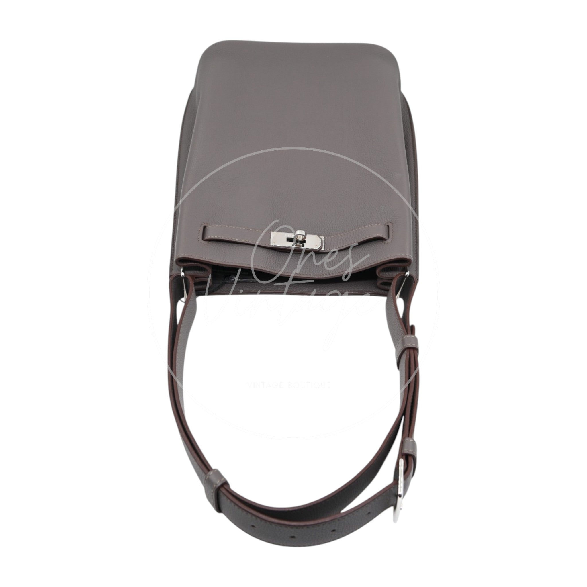 [Pre-owned] Hermes So Kelly 22 Etain Stamp Square R