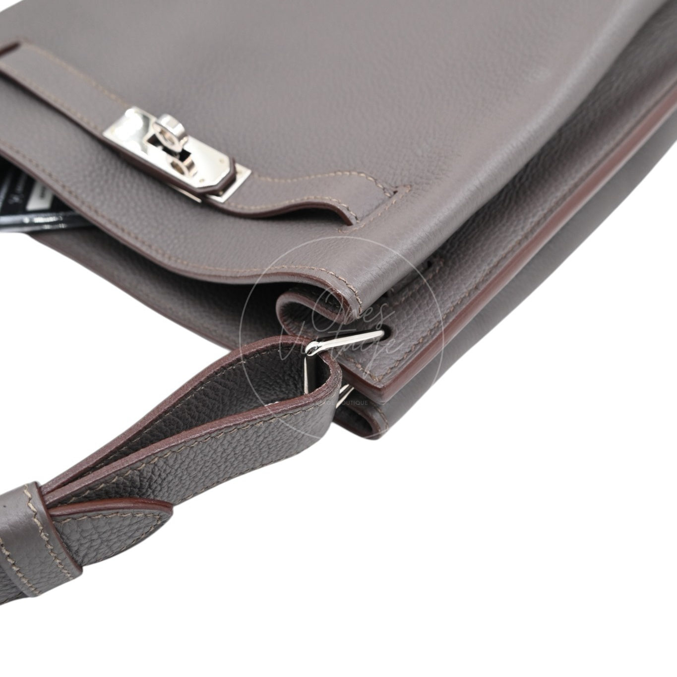 [Pre-owned] Hermes So Kelly 22 Etain Stamp Square R