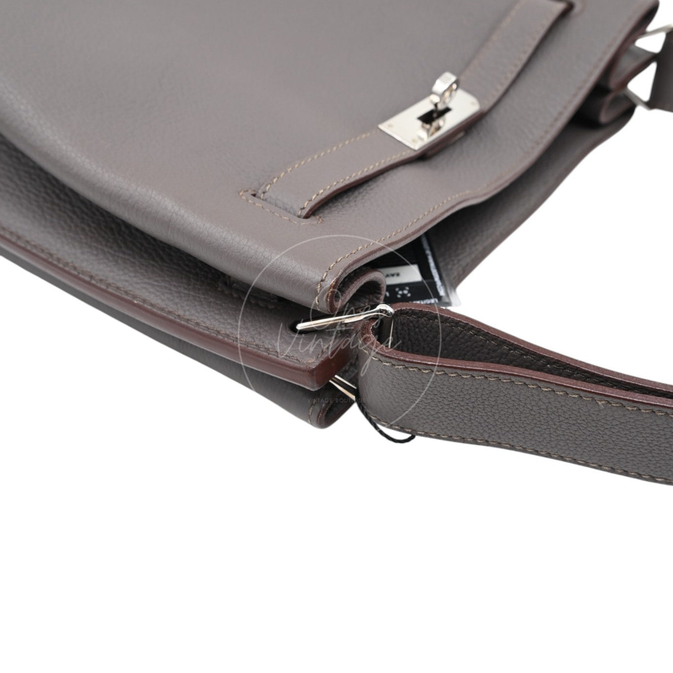 [Pre-owned] Hermes So Kelly 22 Etain Stamp Square R