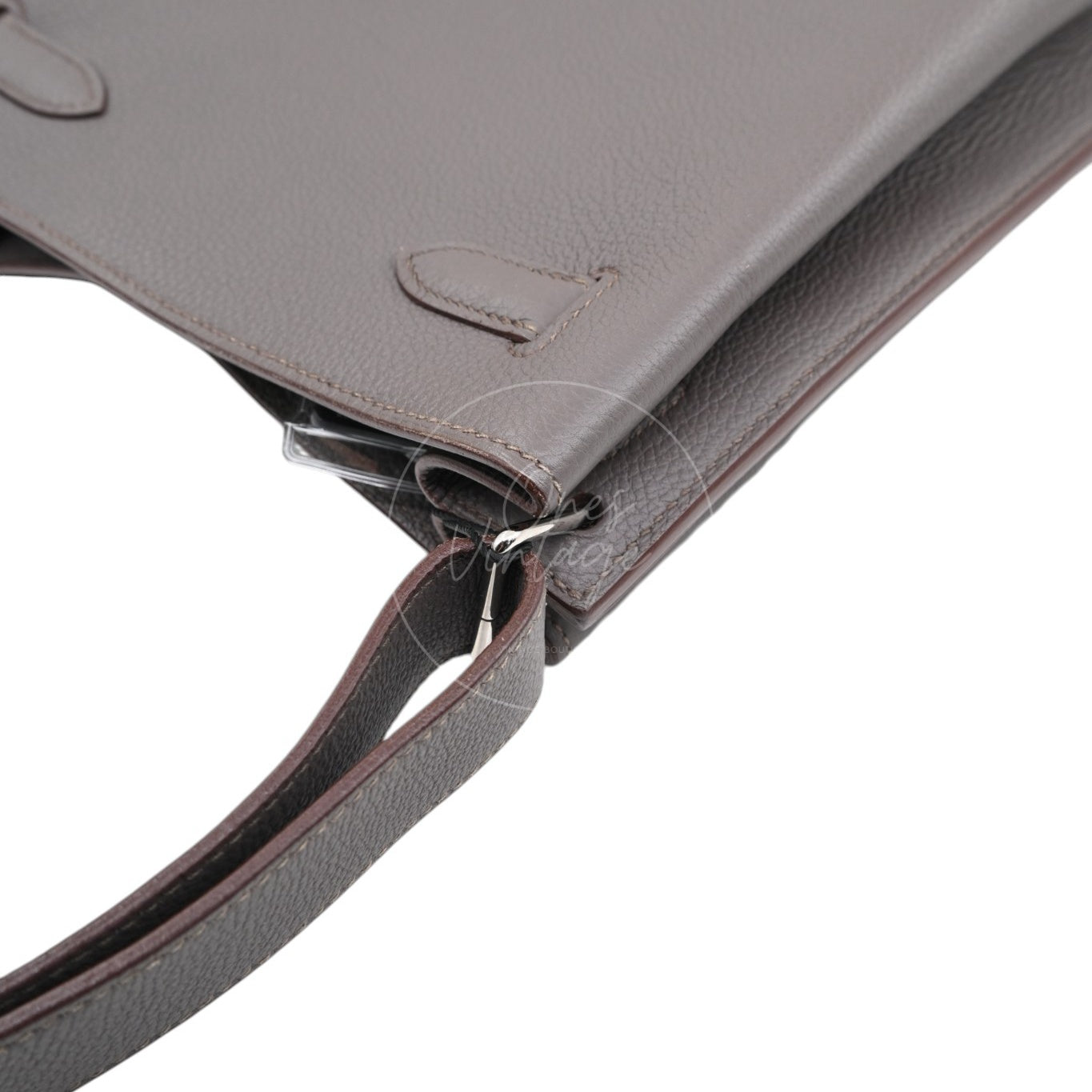 [Pre-owned] Hermes So Kelly 22 Etain Stamp Square R