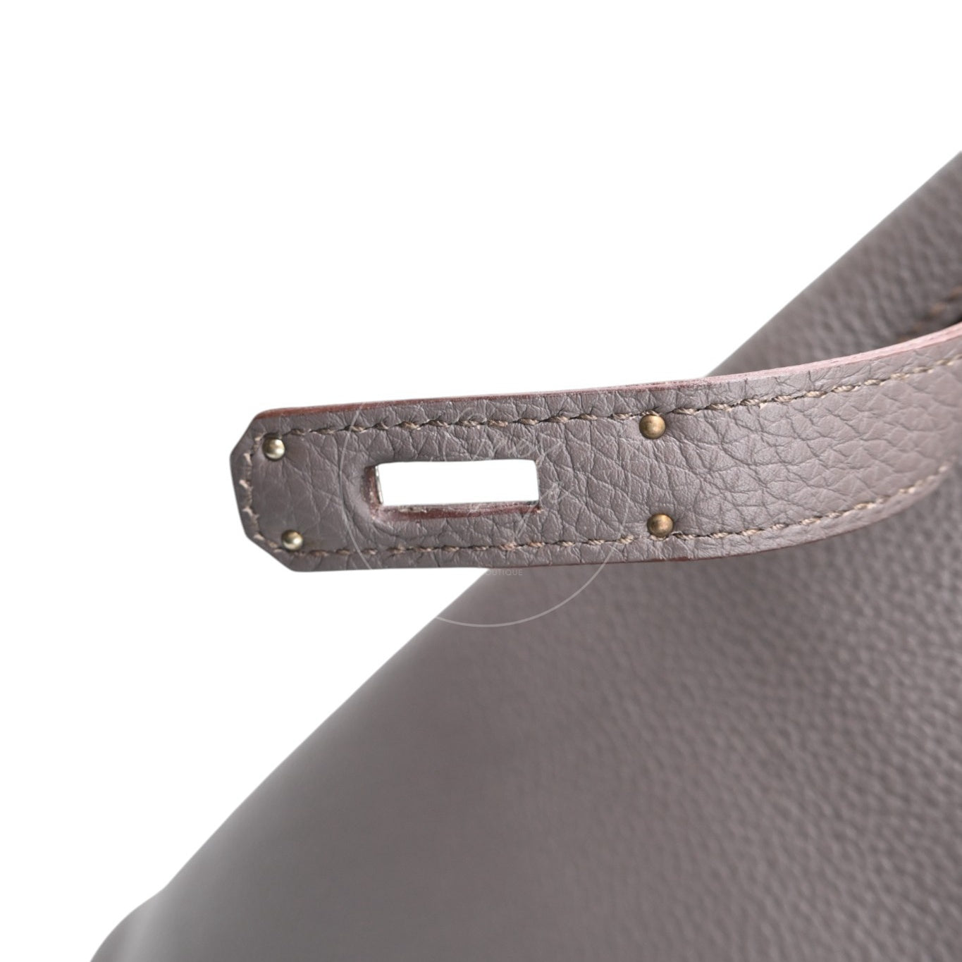 [Pre-owned] Hermes So Kelly 22 Etain Stamp Square R