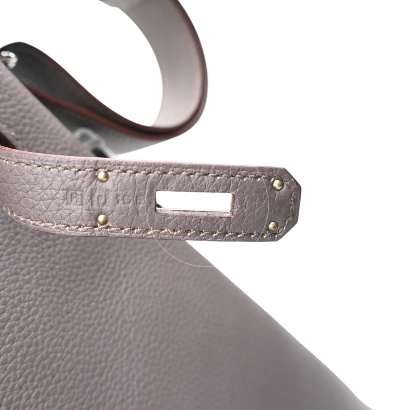 [Pre-owned] Hermes So Kelly 22 Etain Stamp Square R
