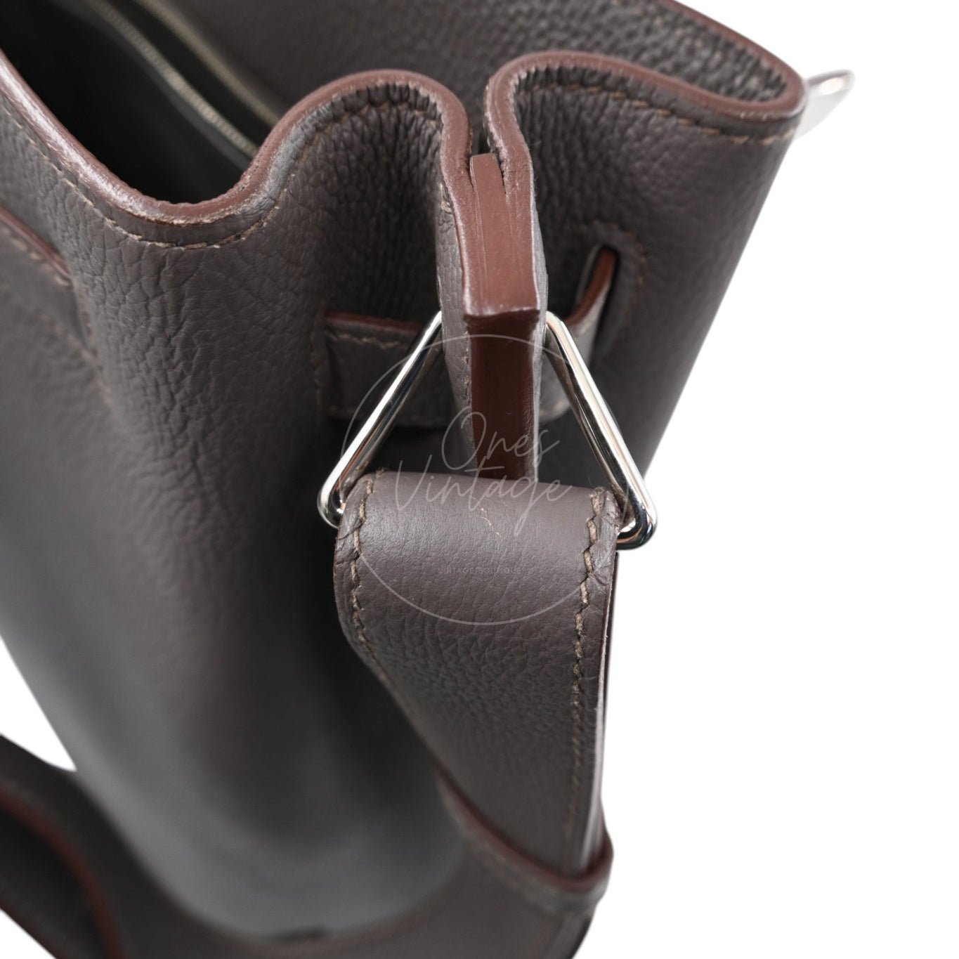 [Pre-owned] Hermes So Kelly 22 Etain Stamp Square R