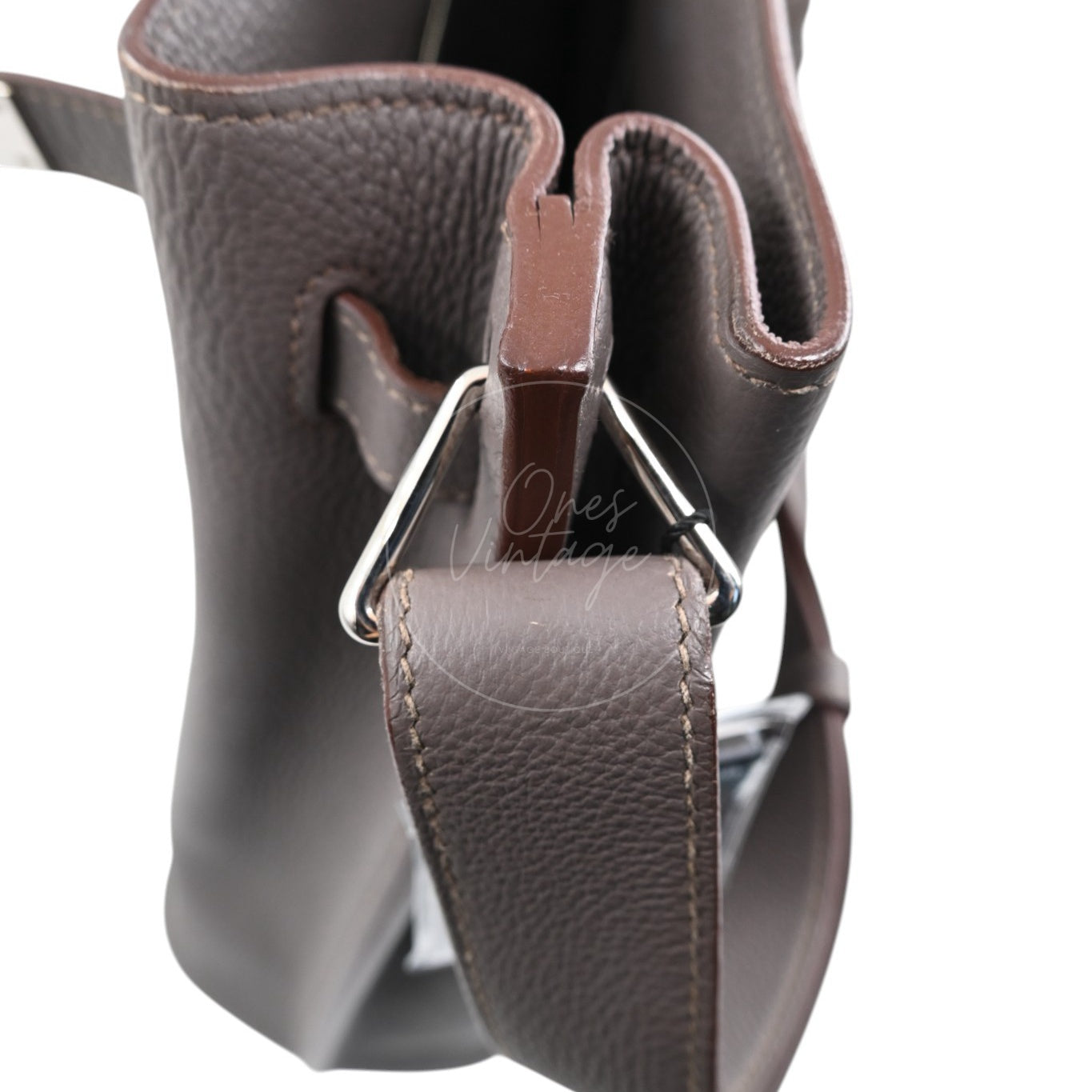 [Pre-owned] Hermes So Kelly 22 Etain Stamp Square R