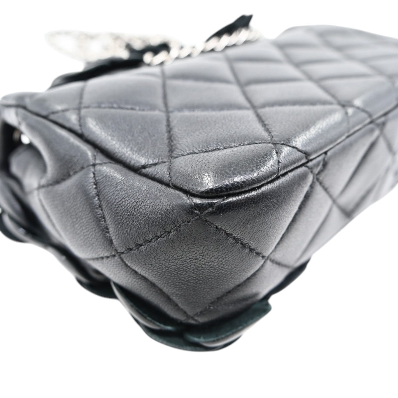 Chanel Mini Camellia Flap Bag SHW Black Series 22