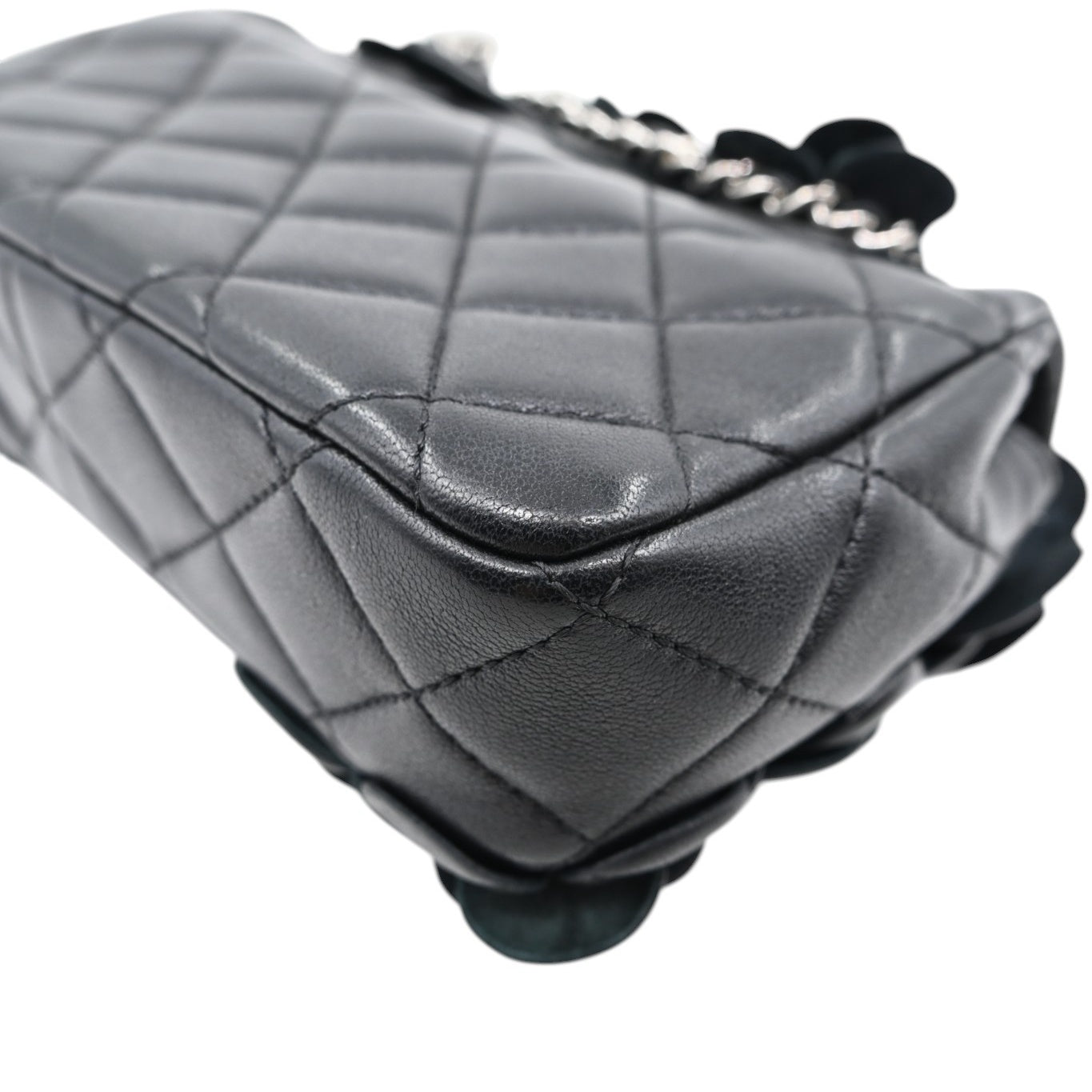 Chanel Mini Camellia Flap Bag SHW Black Series 22