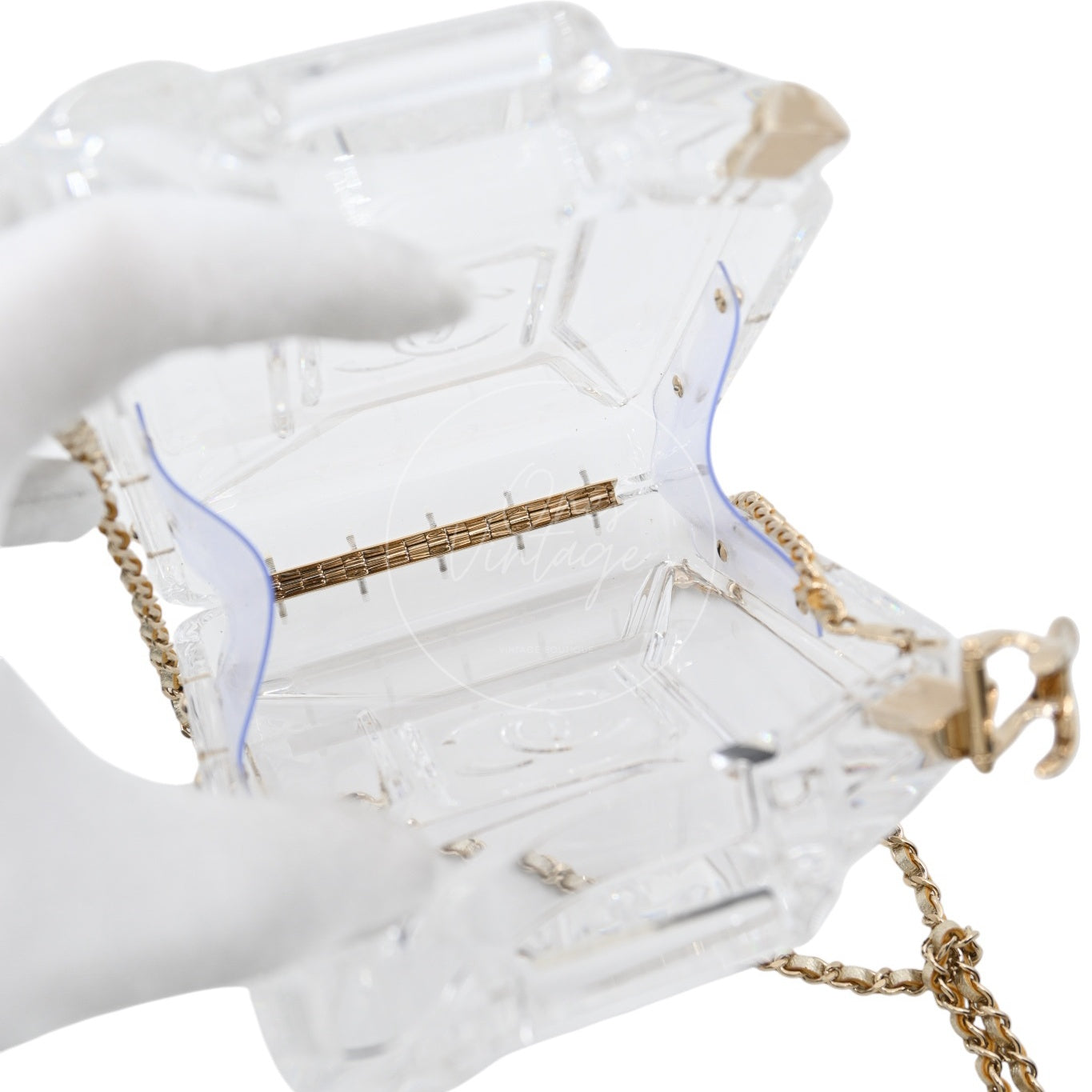 [Pre-owned] Chanel Dubai By Night Clear Plexiglass Gasoline Tank Series 20 Minaudière Bag