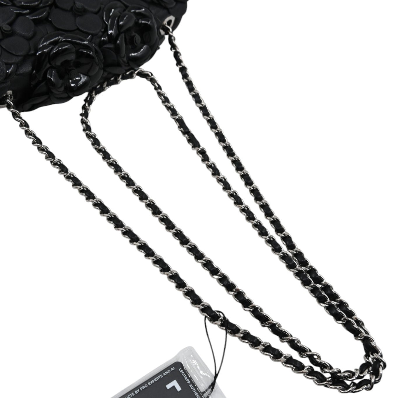 Chanel Mini Camellia Flap Bag SHW Black Series 22
