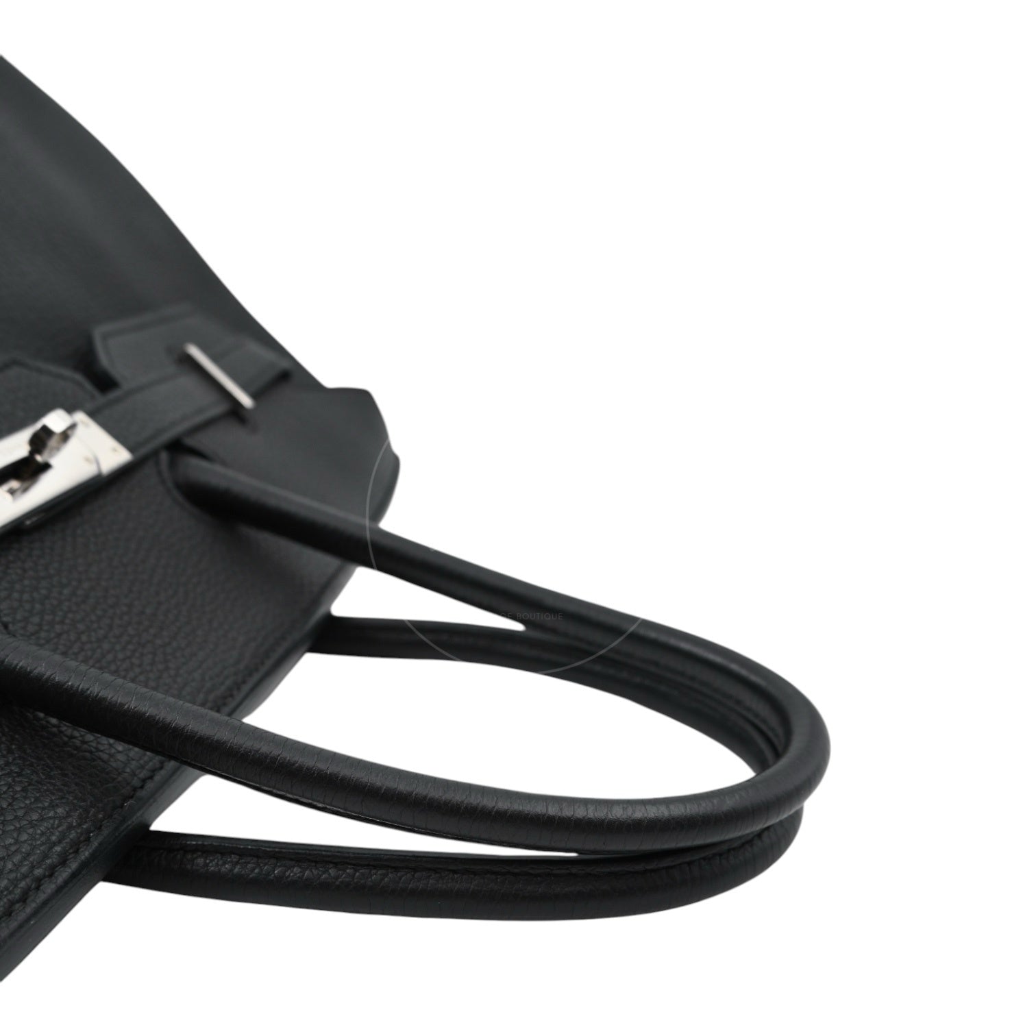 [Pre-owned] Hermes Birkin 35 Black PHW Stamp Square N Bag