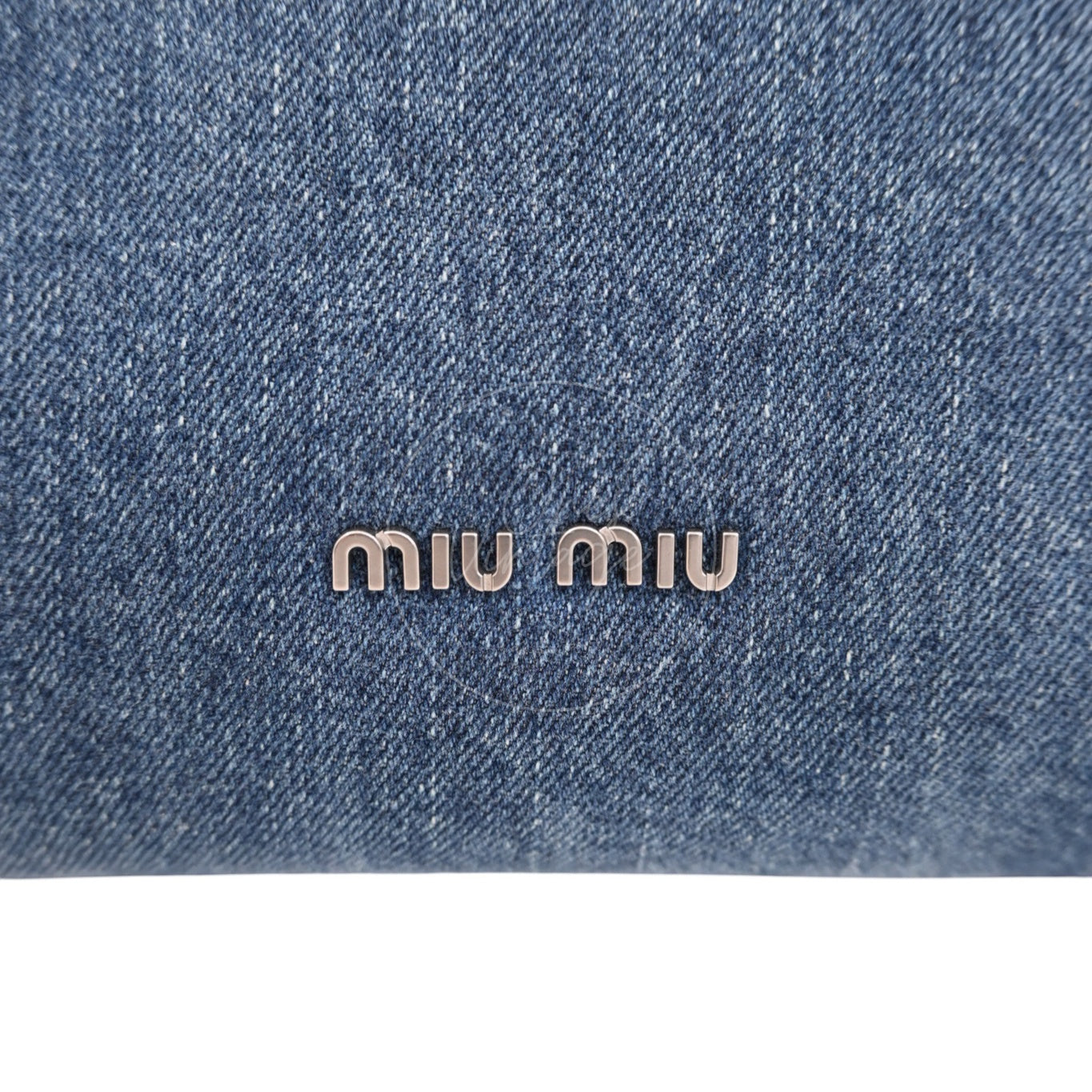 [Pre-owned] Miu Miu Denim and Velvet Blue Top handle Shoulder Bag