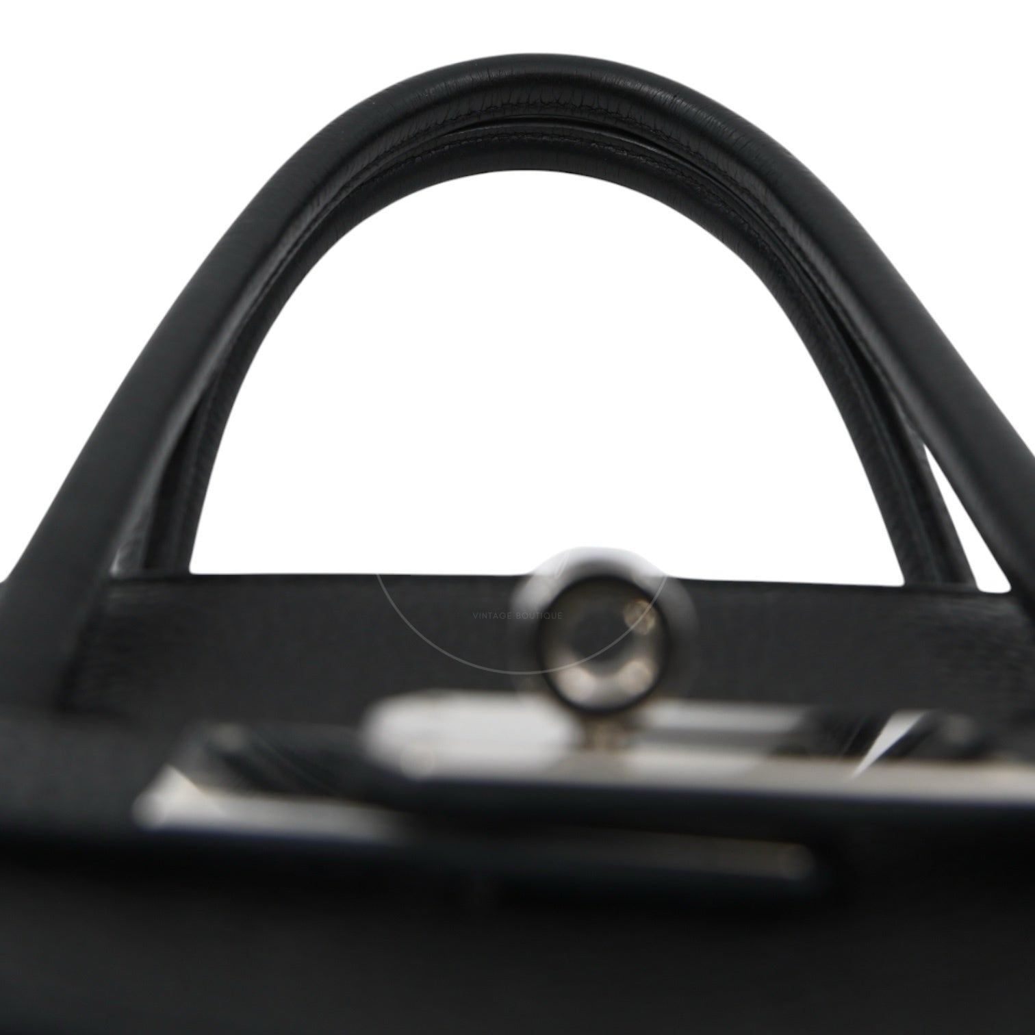 [Pre-owned] Hermes Birkin 35 Black PHW Stamp Square N Bag