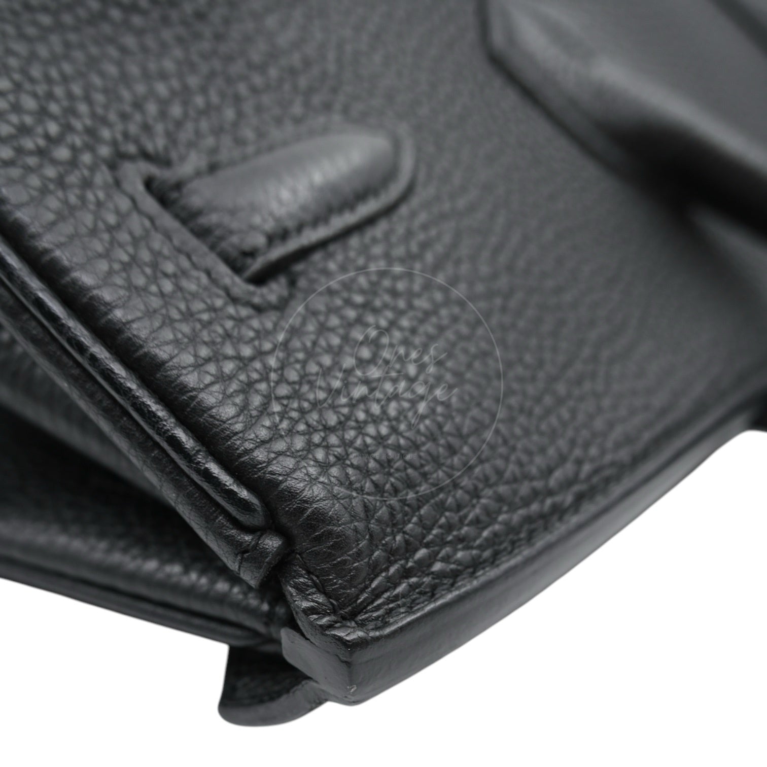 [Pre-owned] Hermes Birkin 35 Black PHW Stamp Square N Bag