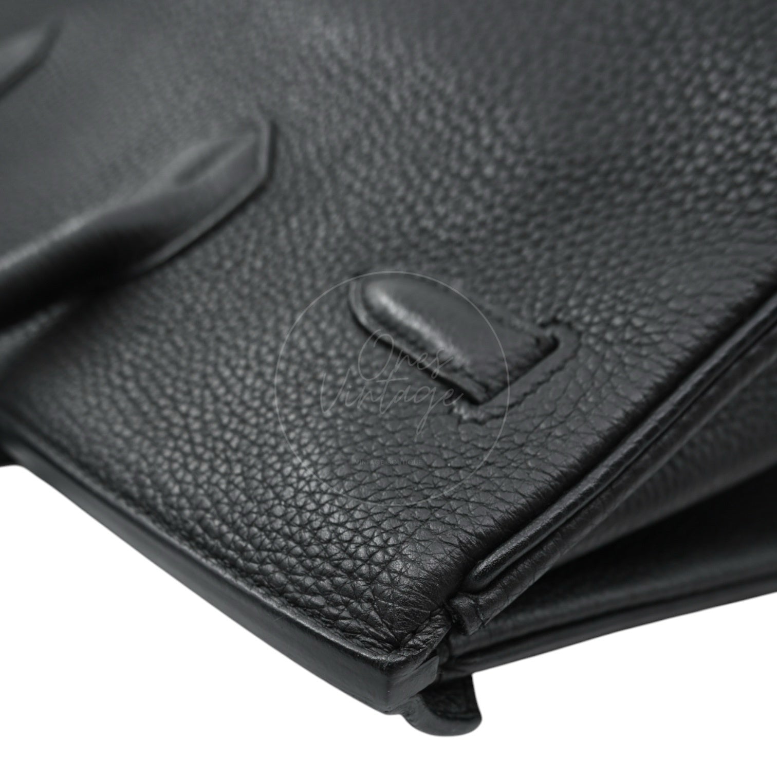 [Pre-owned] Hermes Birkin 35 Black PHW Stamp Square N Bag