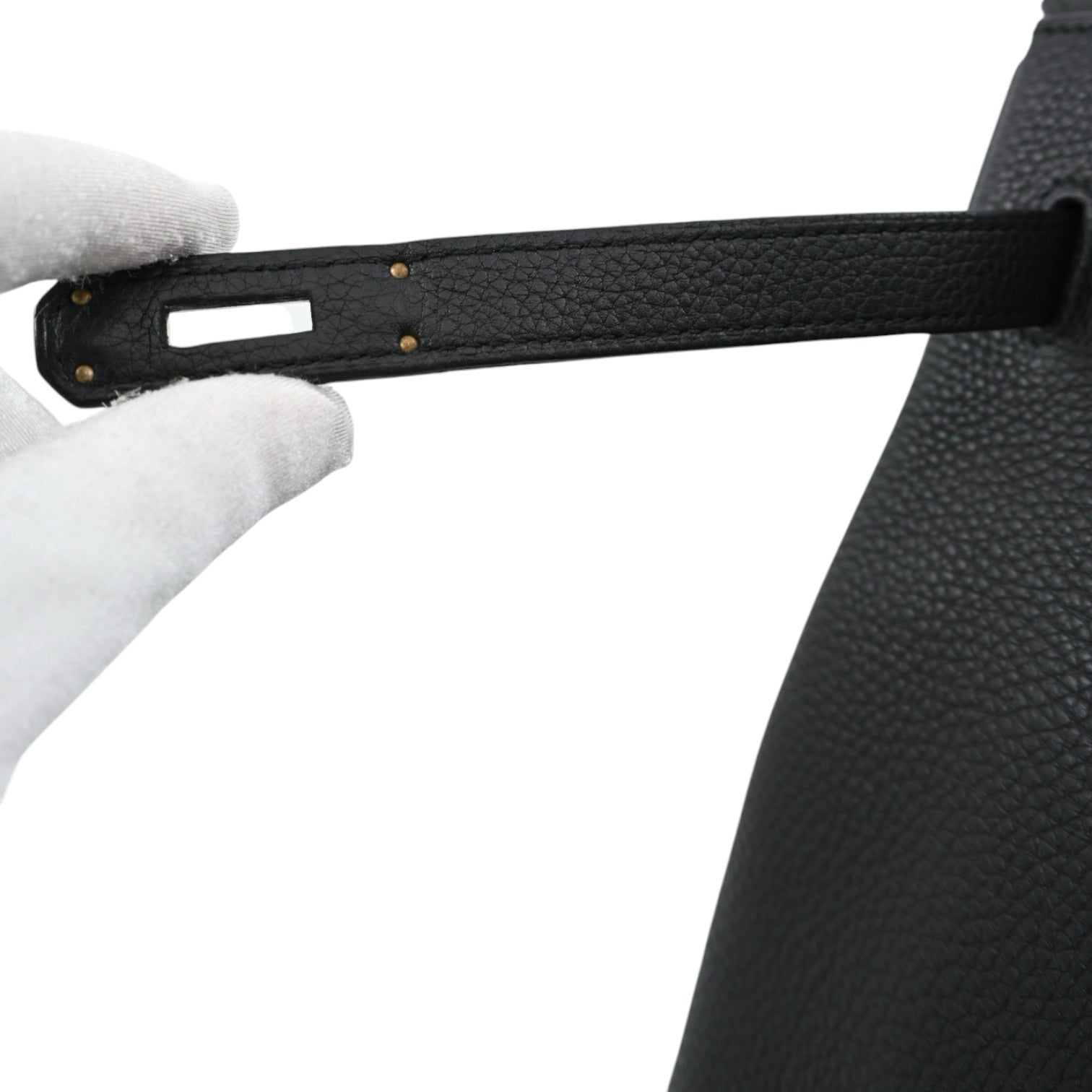 [Pre-owned] Hermes Birkin 35 Black PHW Stamp Square N Bag