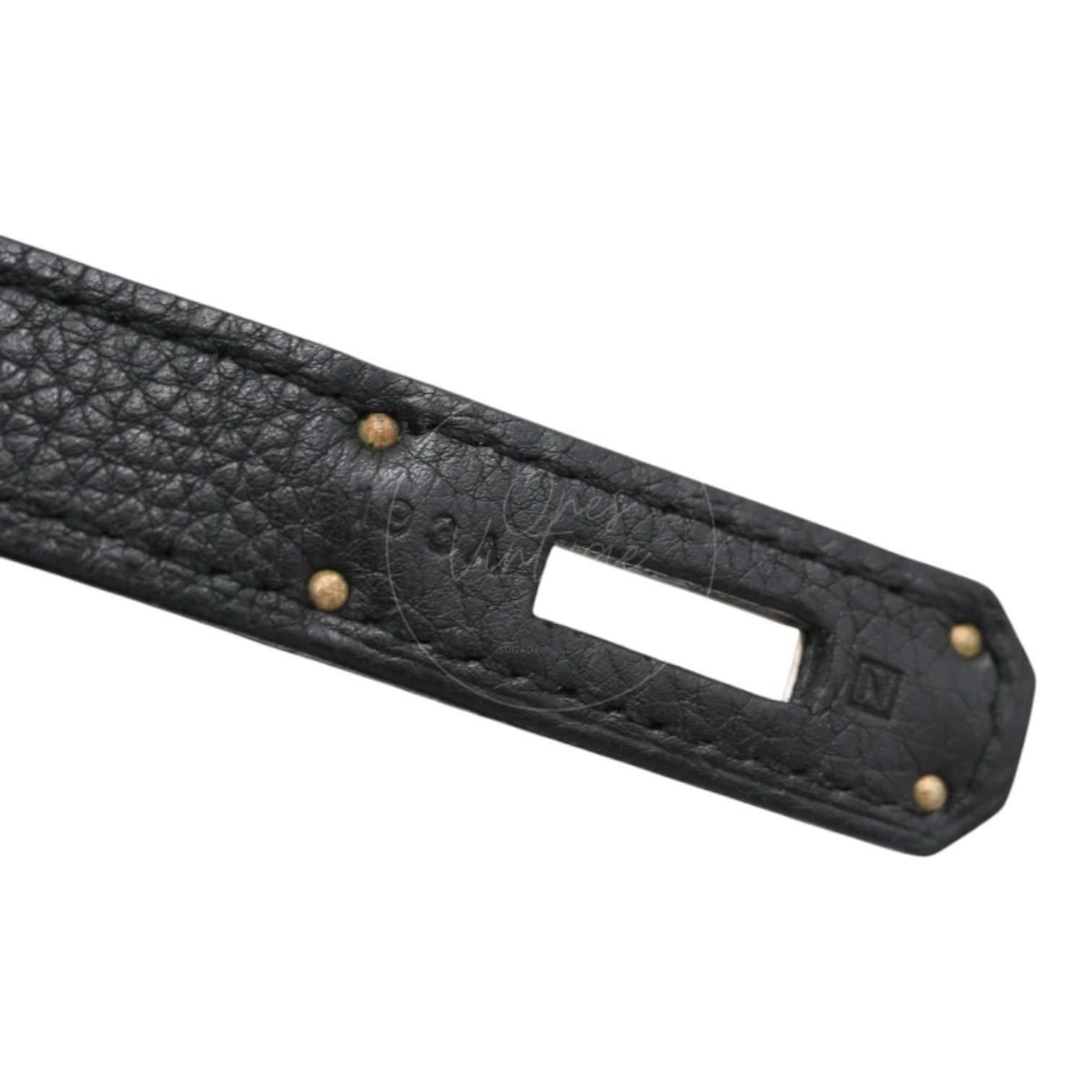 [Pre-owned] Hermes Birkin 35 Black PHW Stamp Square N Bag